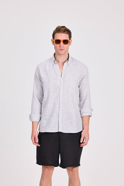 Striped Cotton Long Sleeve Shirt