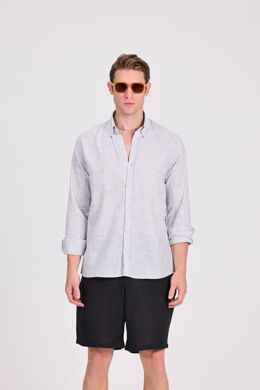 Striped Cotton Long Sleeve Shirt