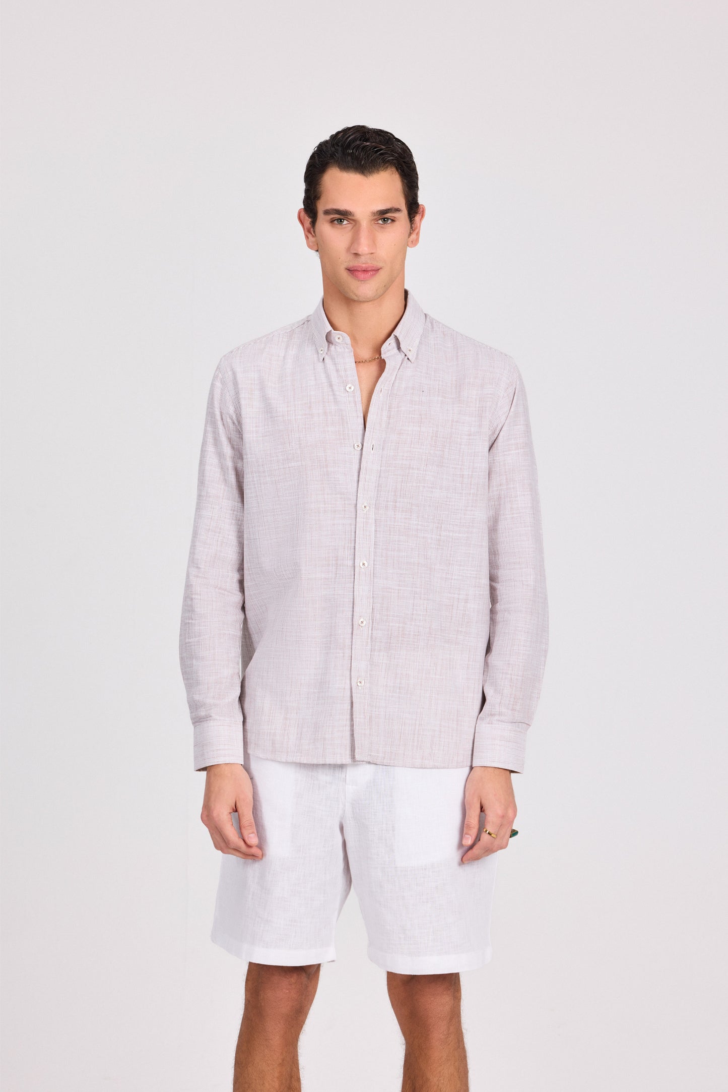 Striped Cotton Long Sleeve Shirt