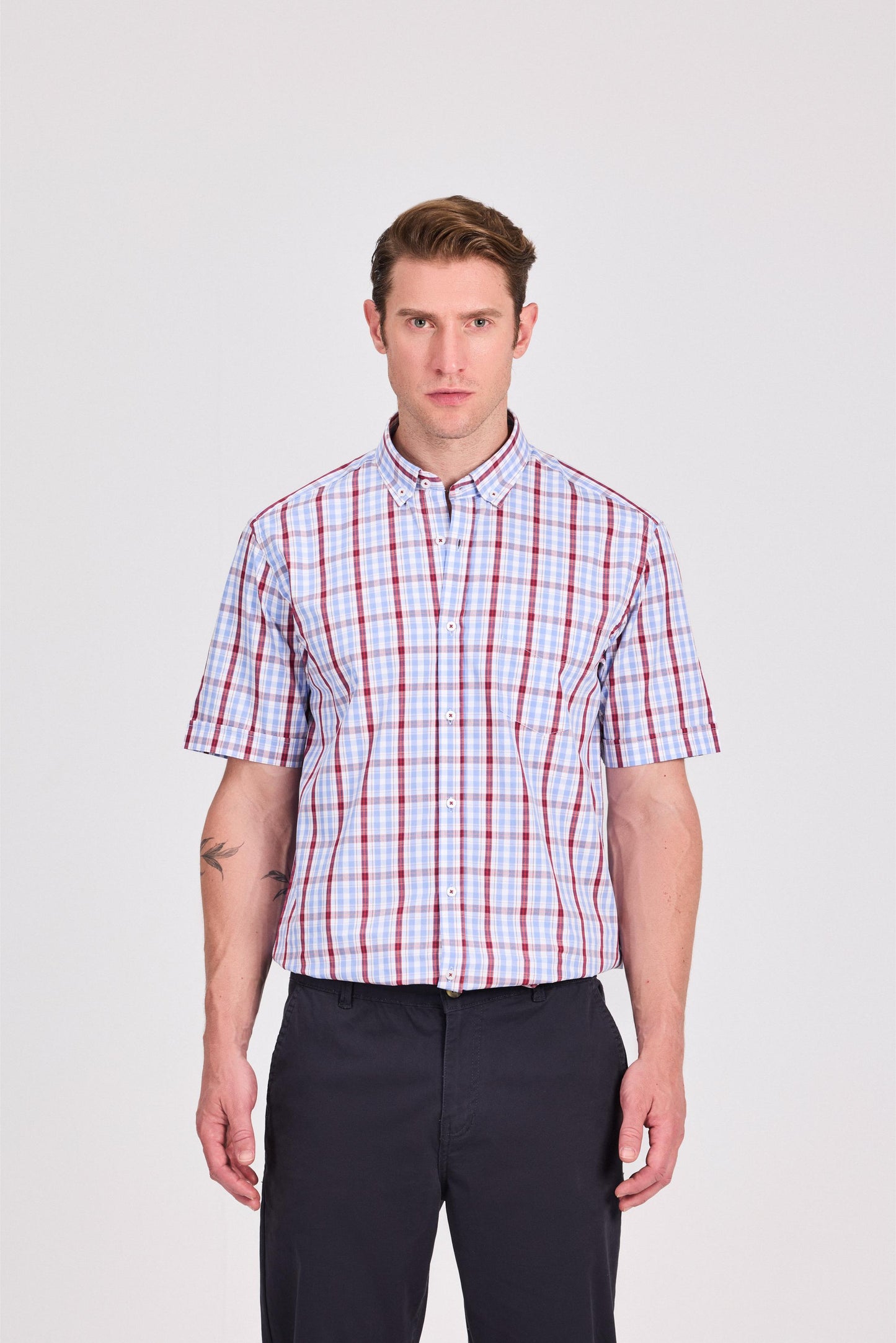 checkered Short Sleeve Shirt