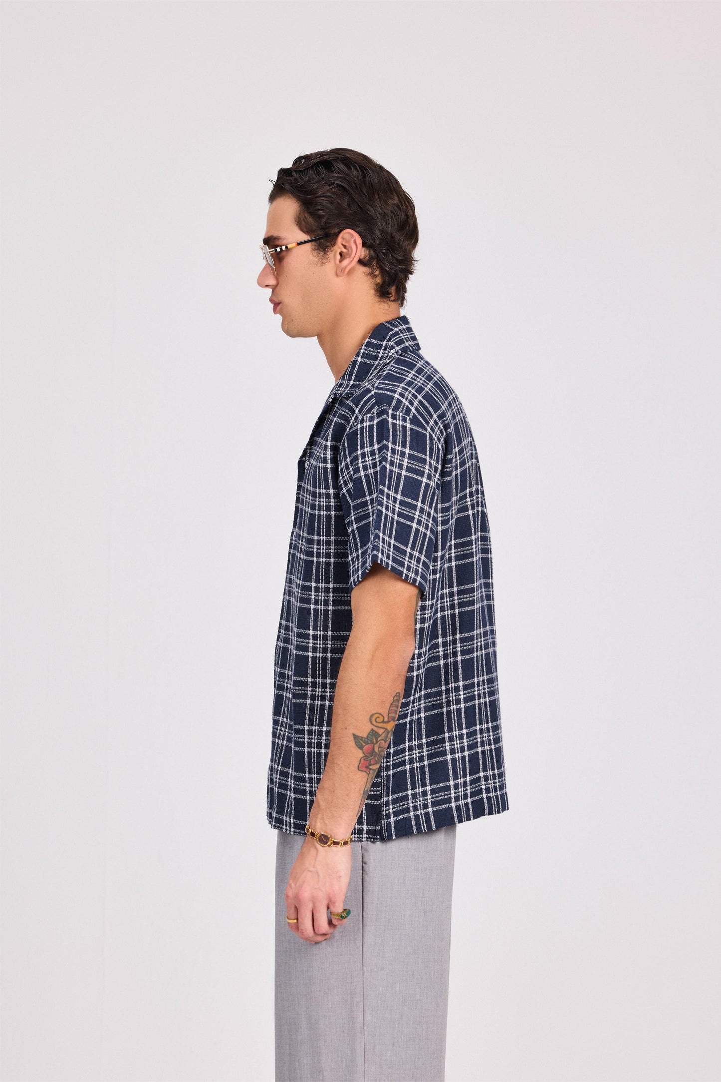 Checkered 100% Cotton Short Sleeve Shirt