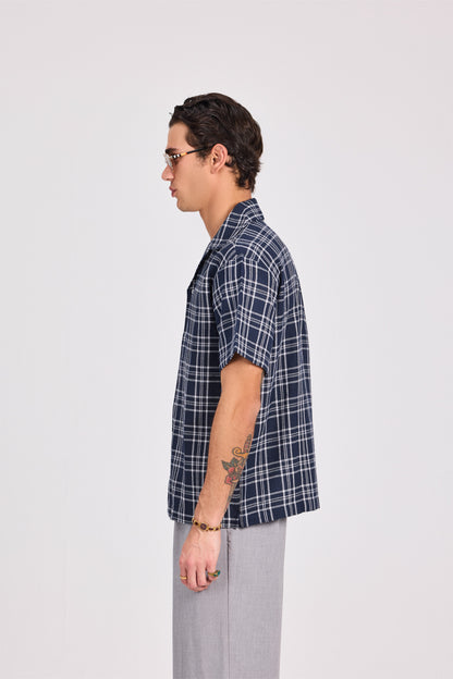 Checkered 100% Cotton Short Sleeve Shirt