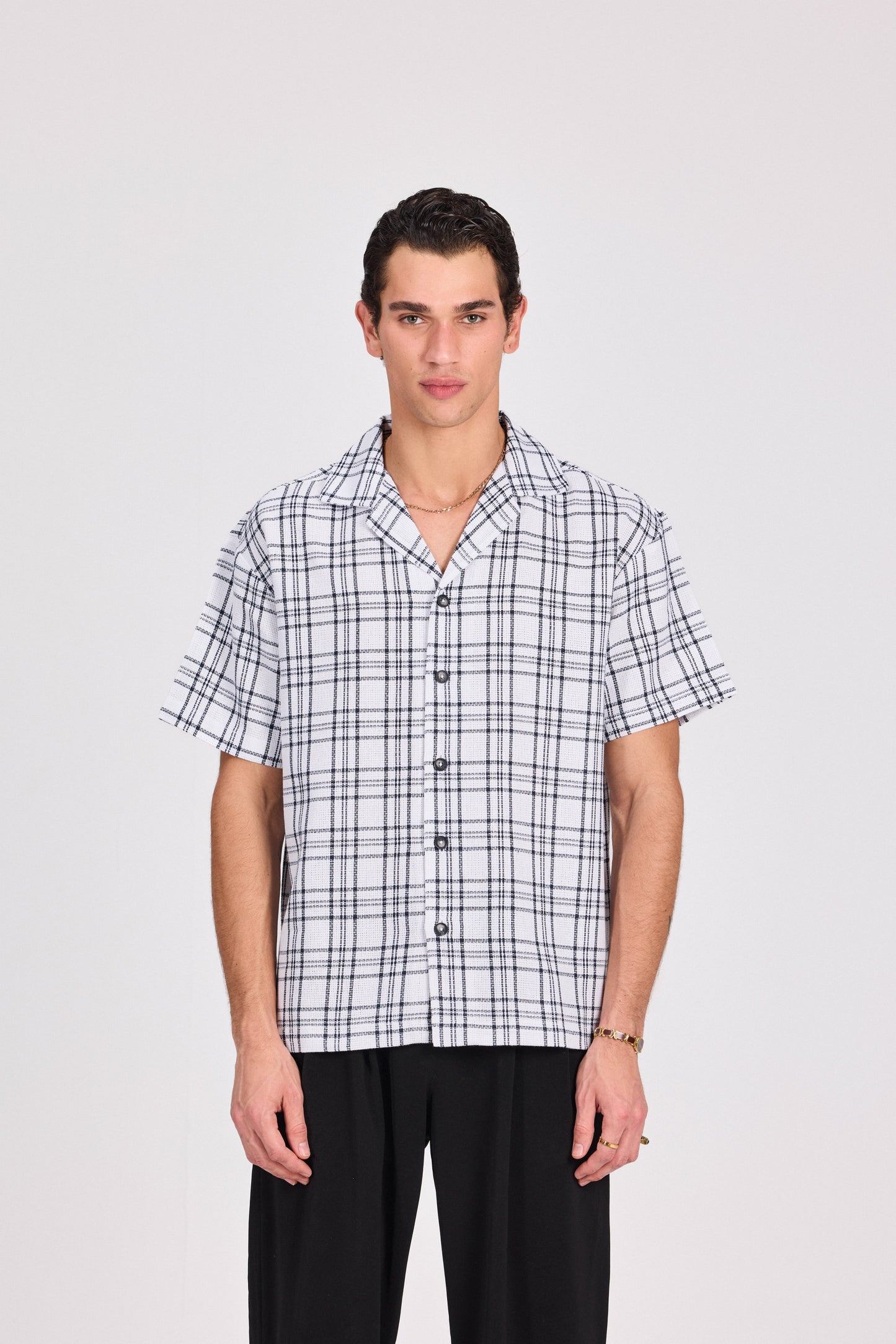Checkered 100% Cotton Short Sleeve Shirt
