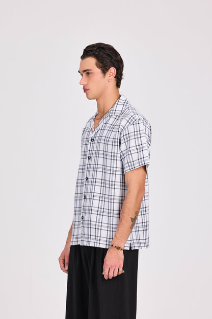 Checkered 100% Cotton Short Sleeve Shirt