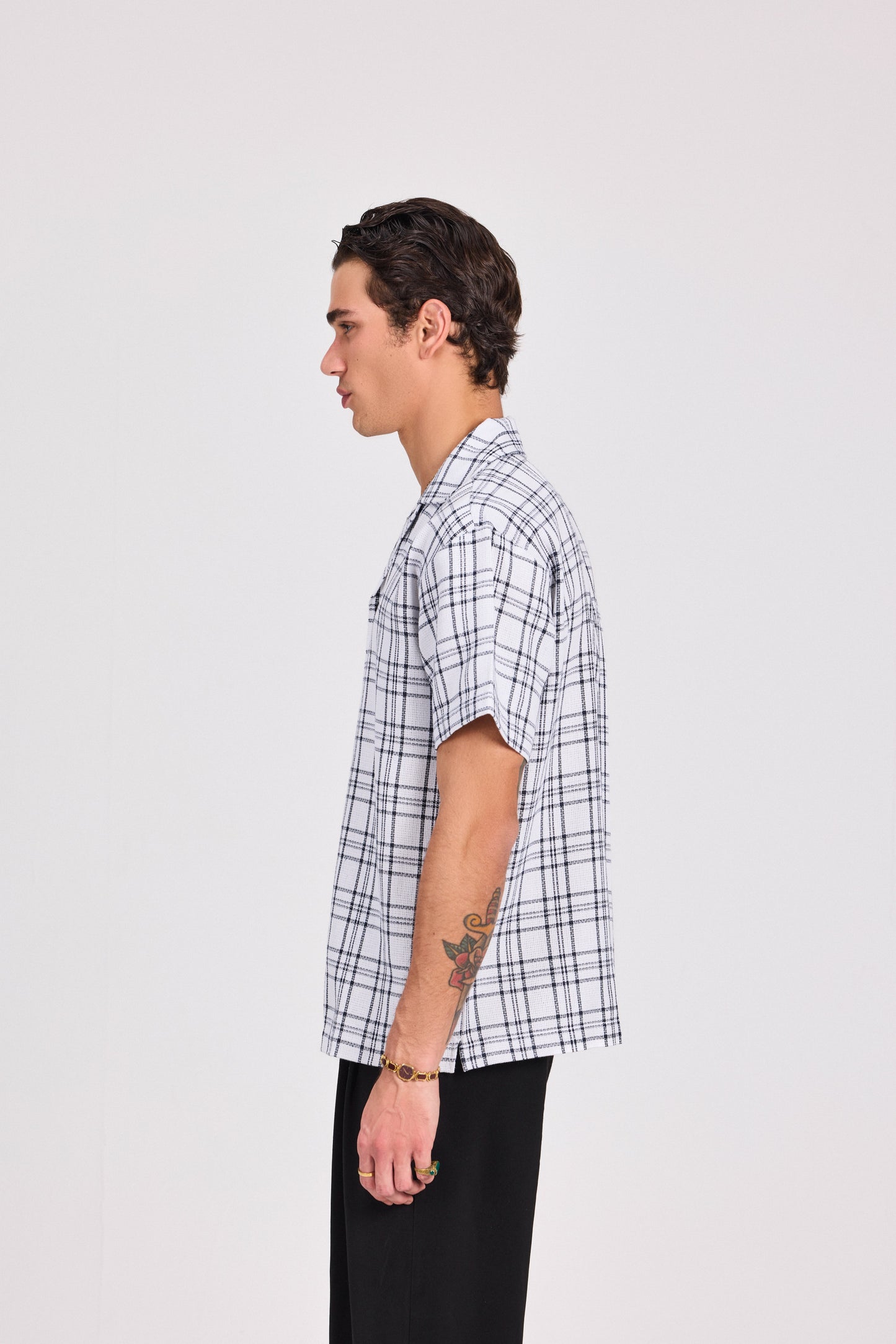 Checkered 100% Cotton Short Sleeve Shirt