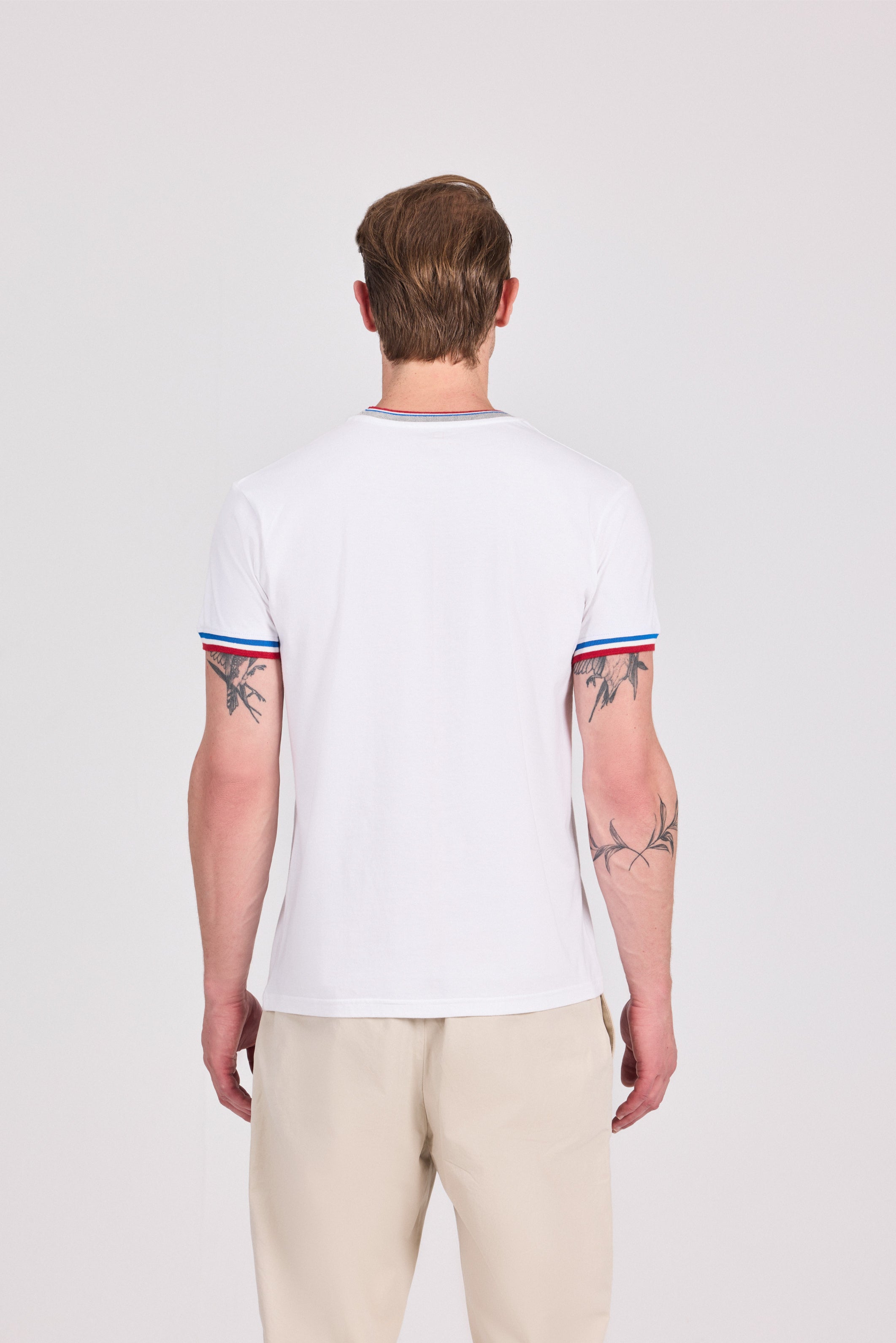 Off White Knitted Collar T-Shirt