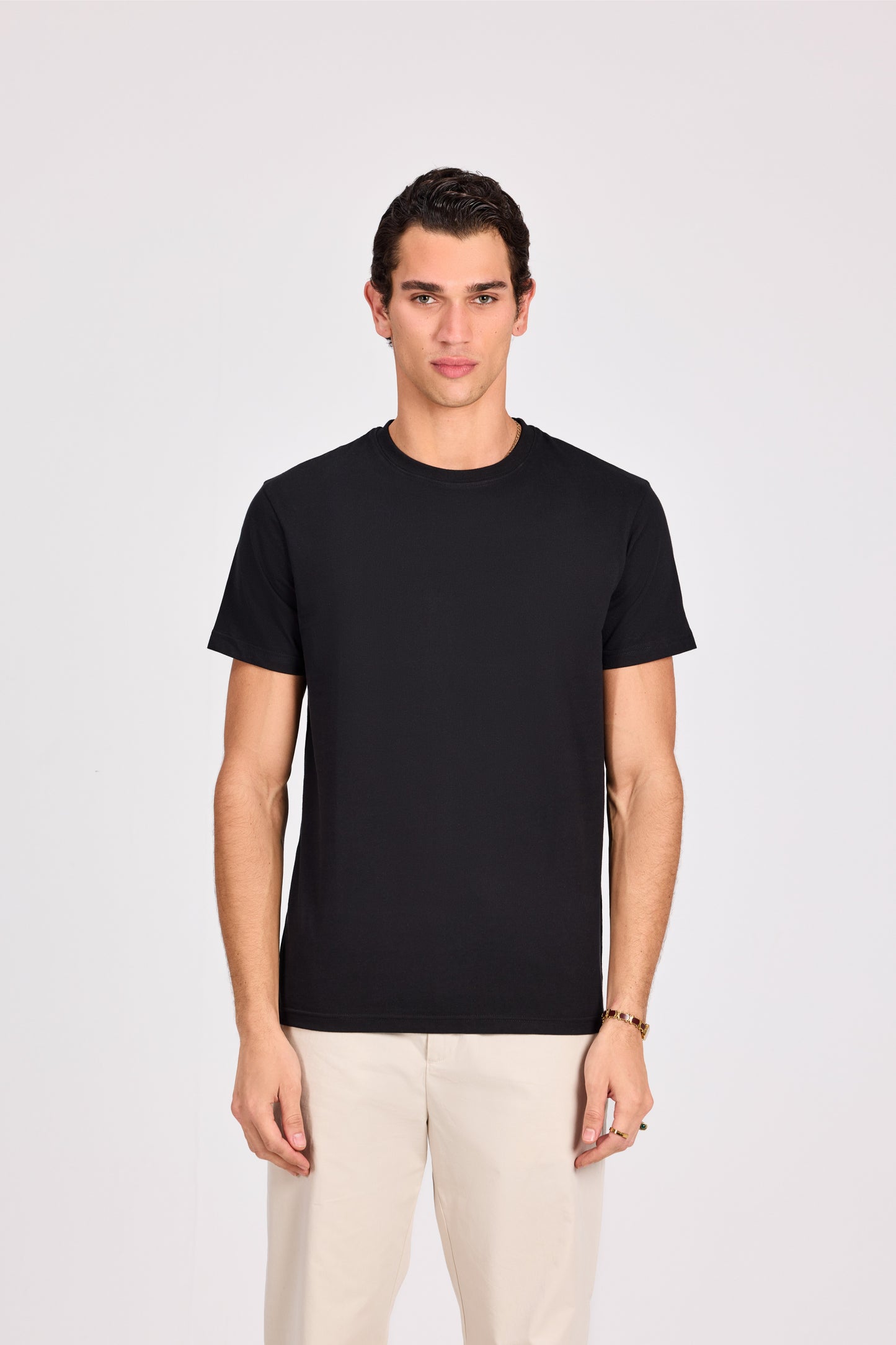 تي شيرت بيرسولا أسود 100% قطن