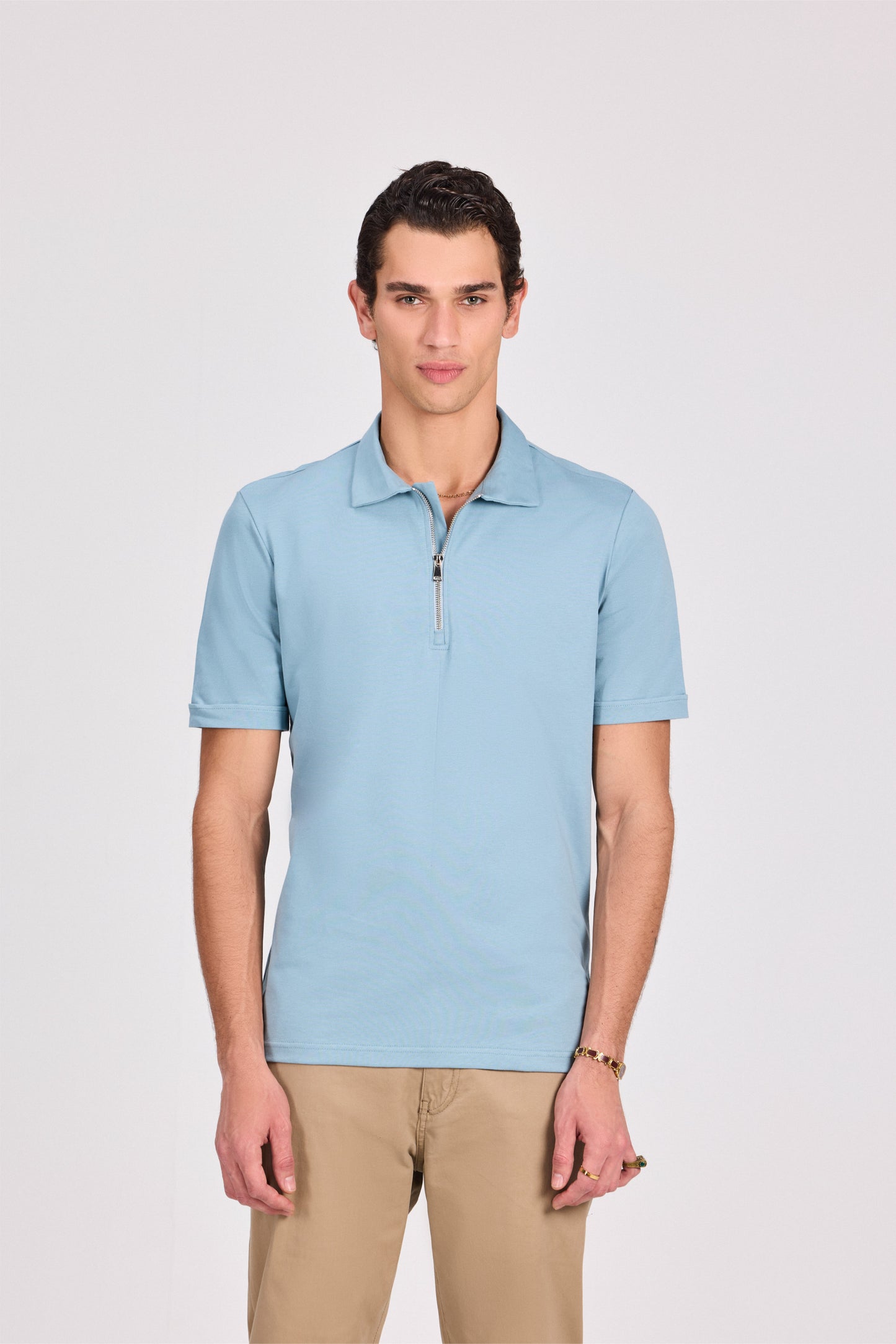 100% Cotton Polo With Zipper