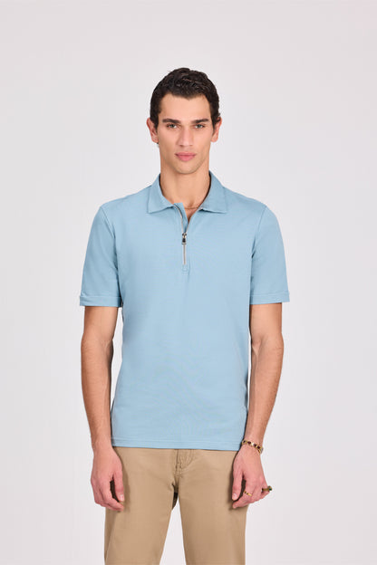 100% Cotton Polo With Zipper