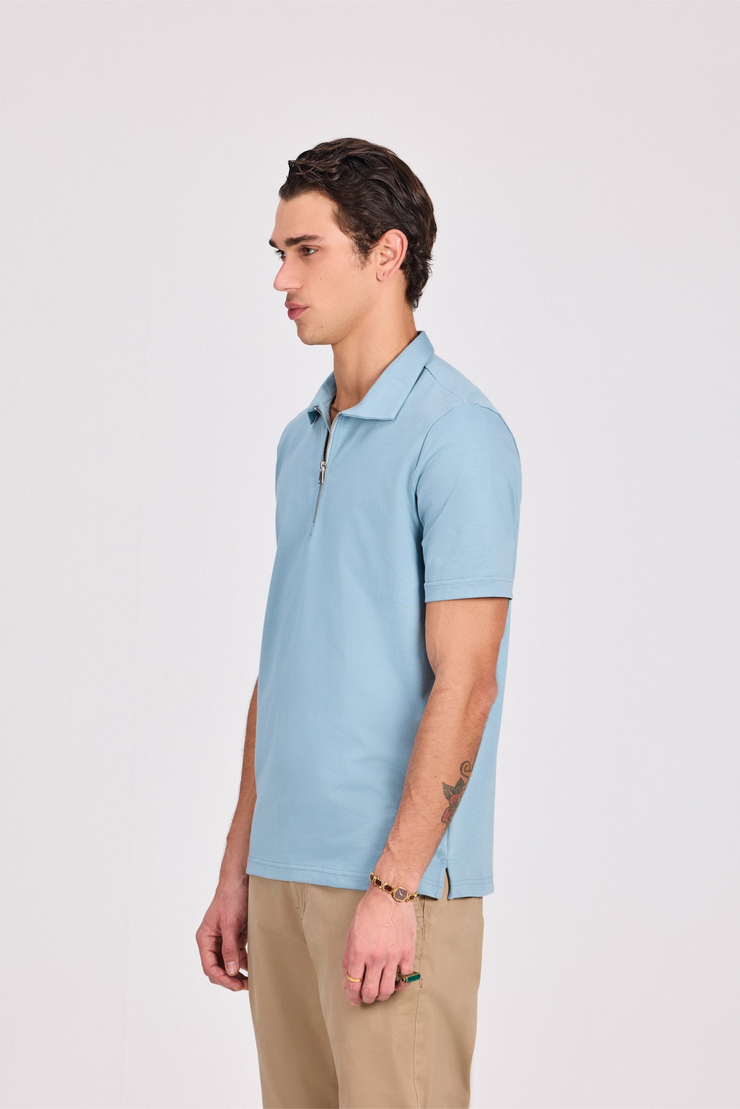 100% Cotton Polo With Zipper