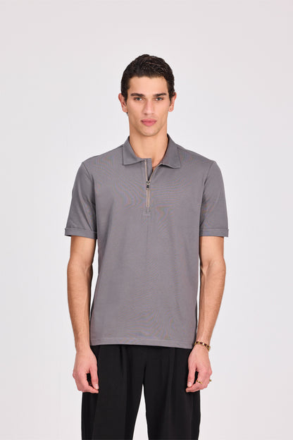 100% Cotton Polo With Zipper