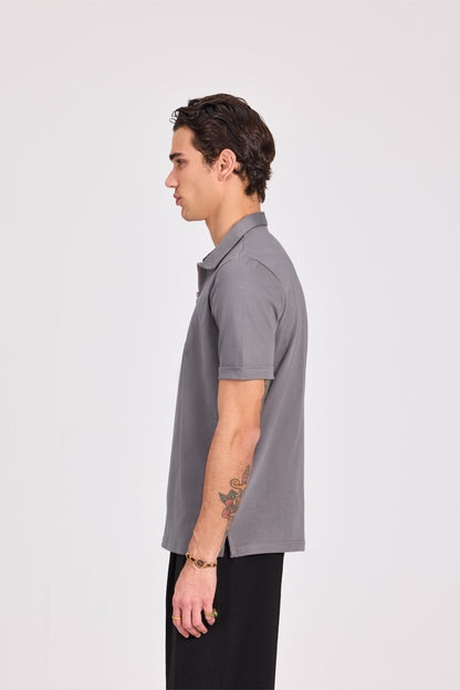 100% Cotton Polo With Zipper