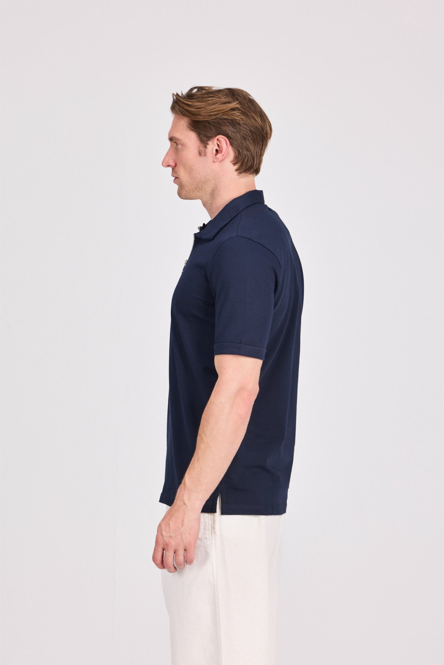 100% Cotton Polo With Zipper