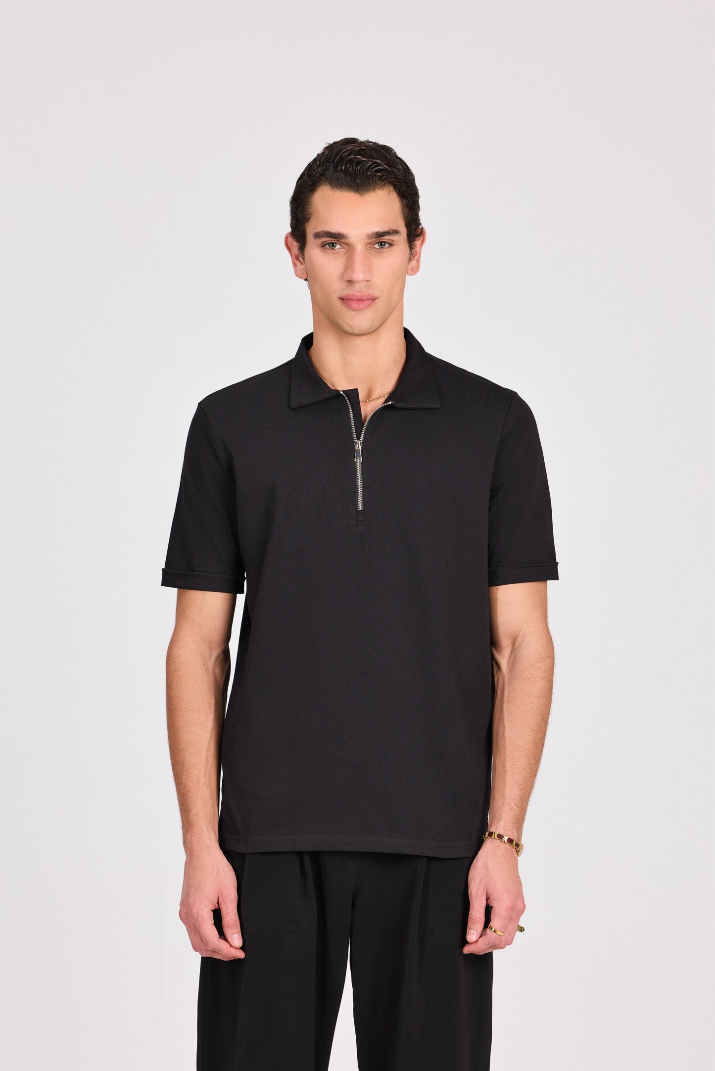 100% Cotton Polo With Zipper