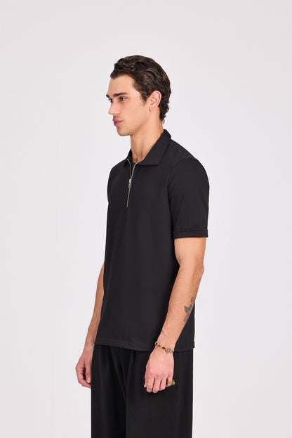 100% Cotton Polo With Zipper