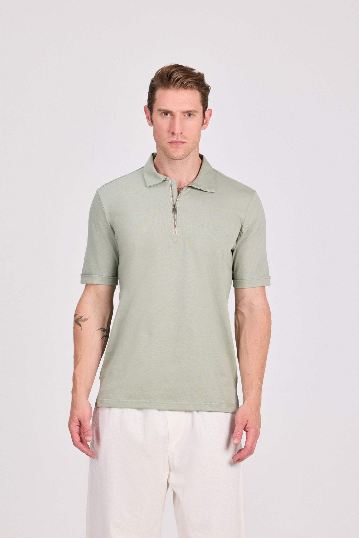 100% Cotton Polo With Zipper