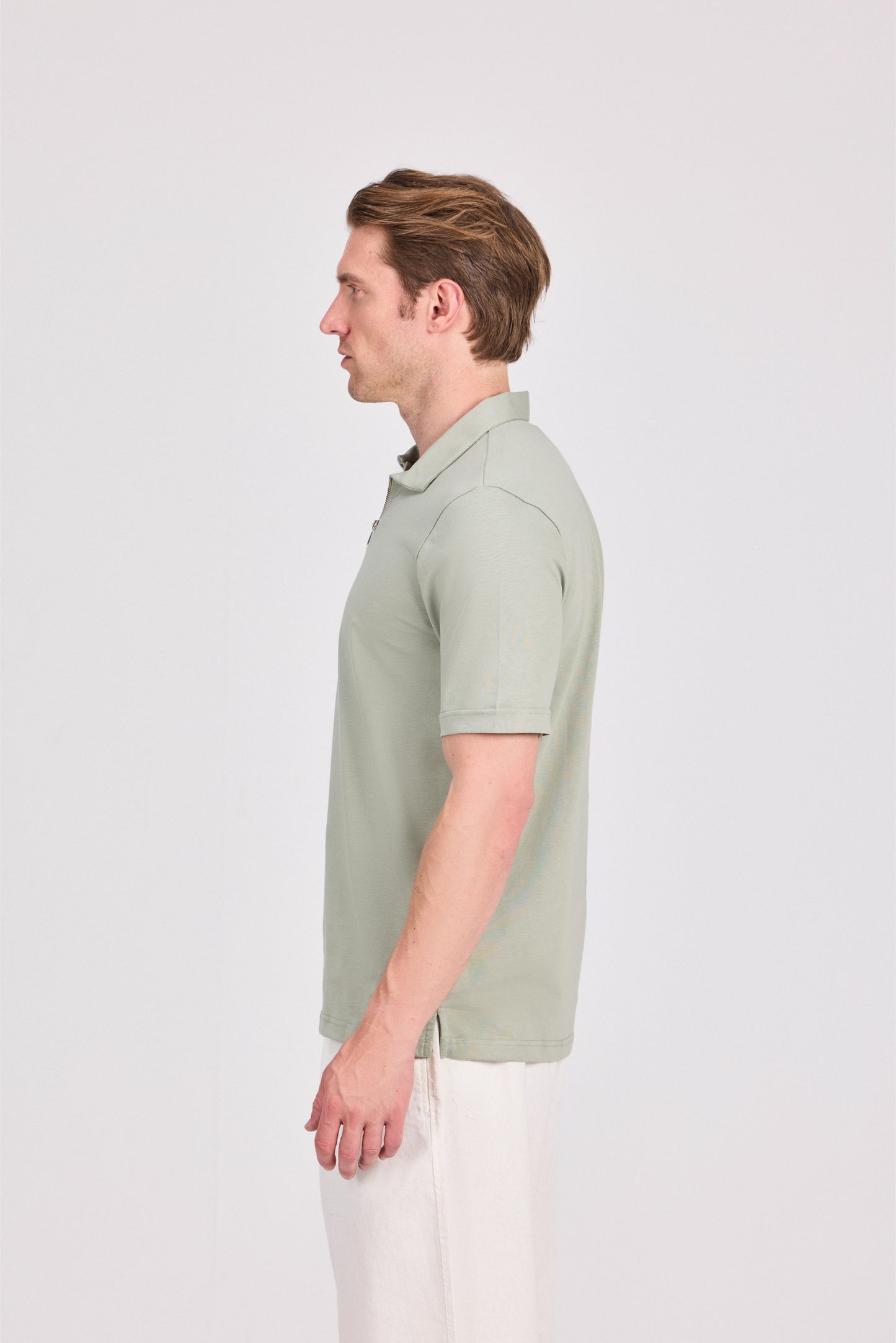 100% Cotton Polo With Zipper
