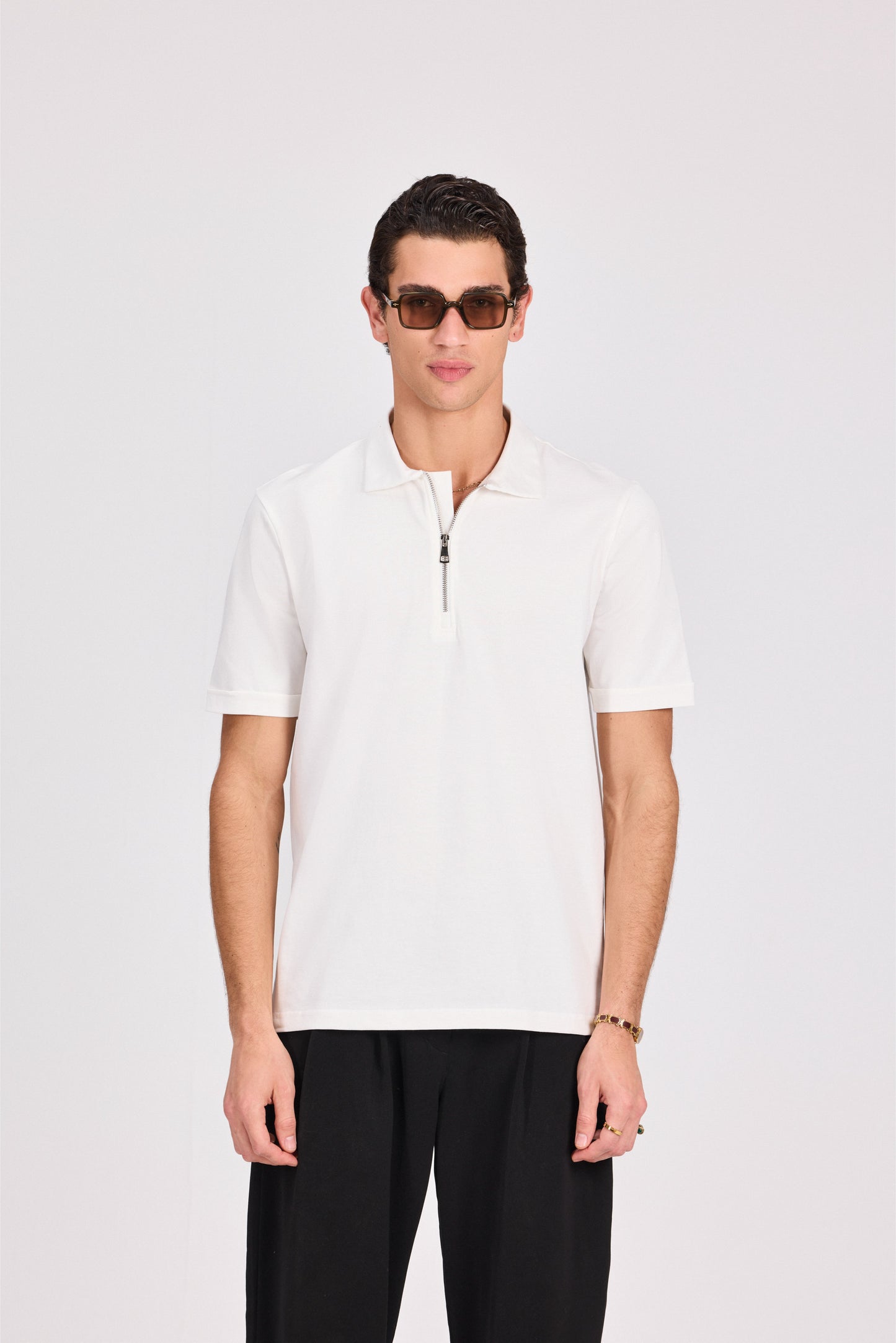 100% Cotton Polo With Zipper