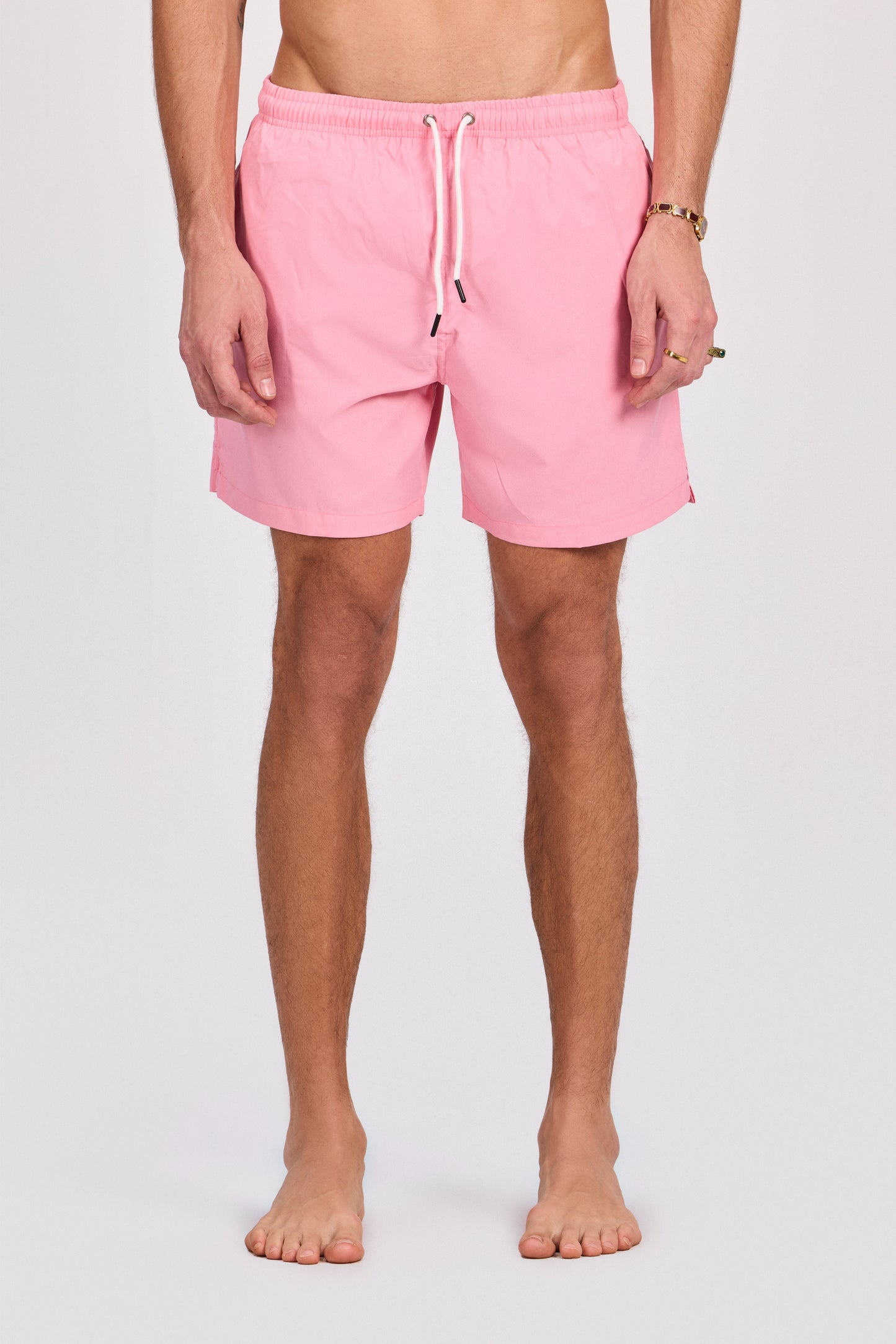 ملابس سباحة سادة باللون الوردي الفاتح