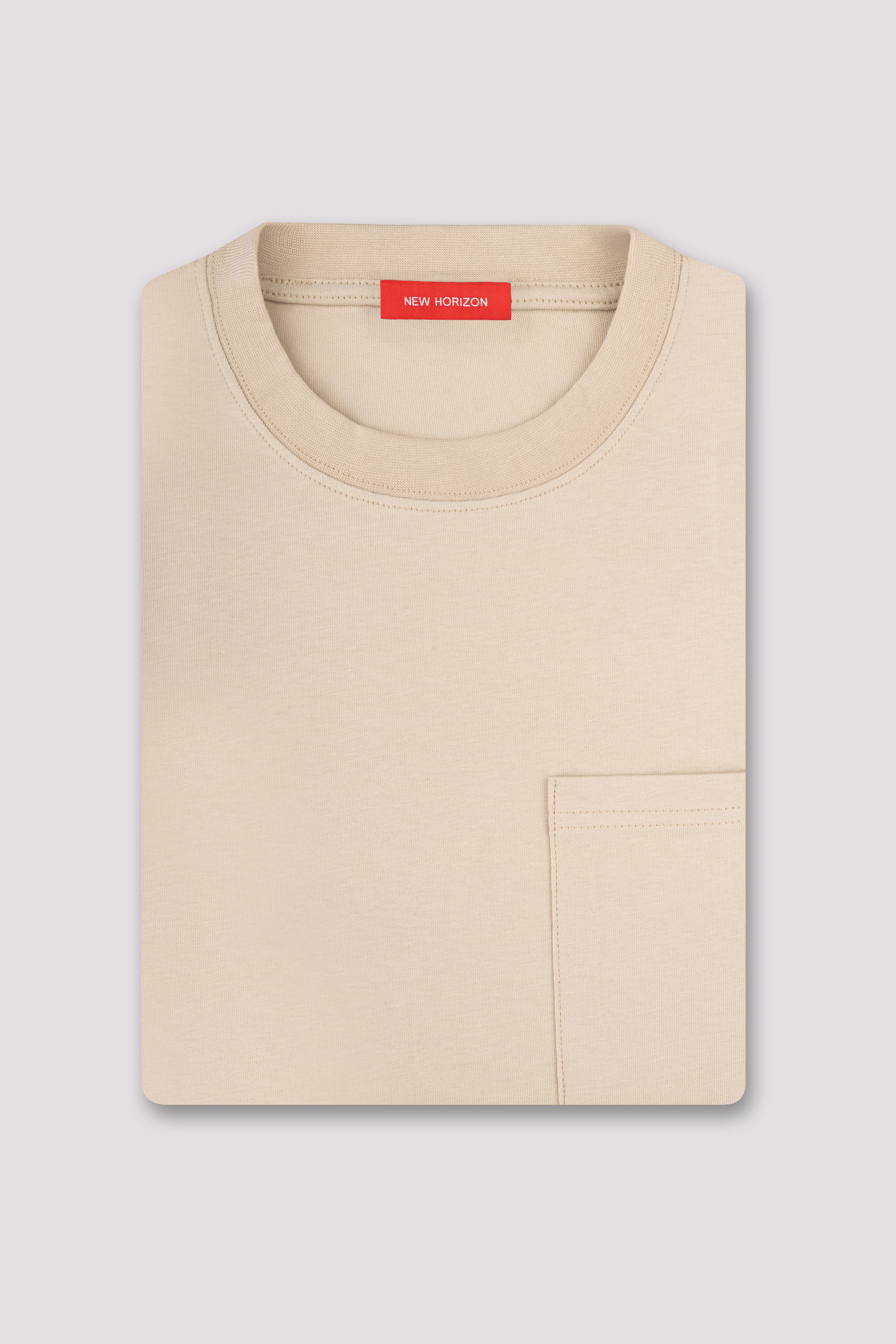 Beige Relaxed Fit Pocket T-Shirt