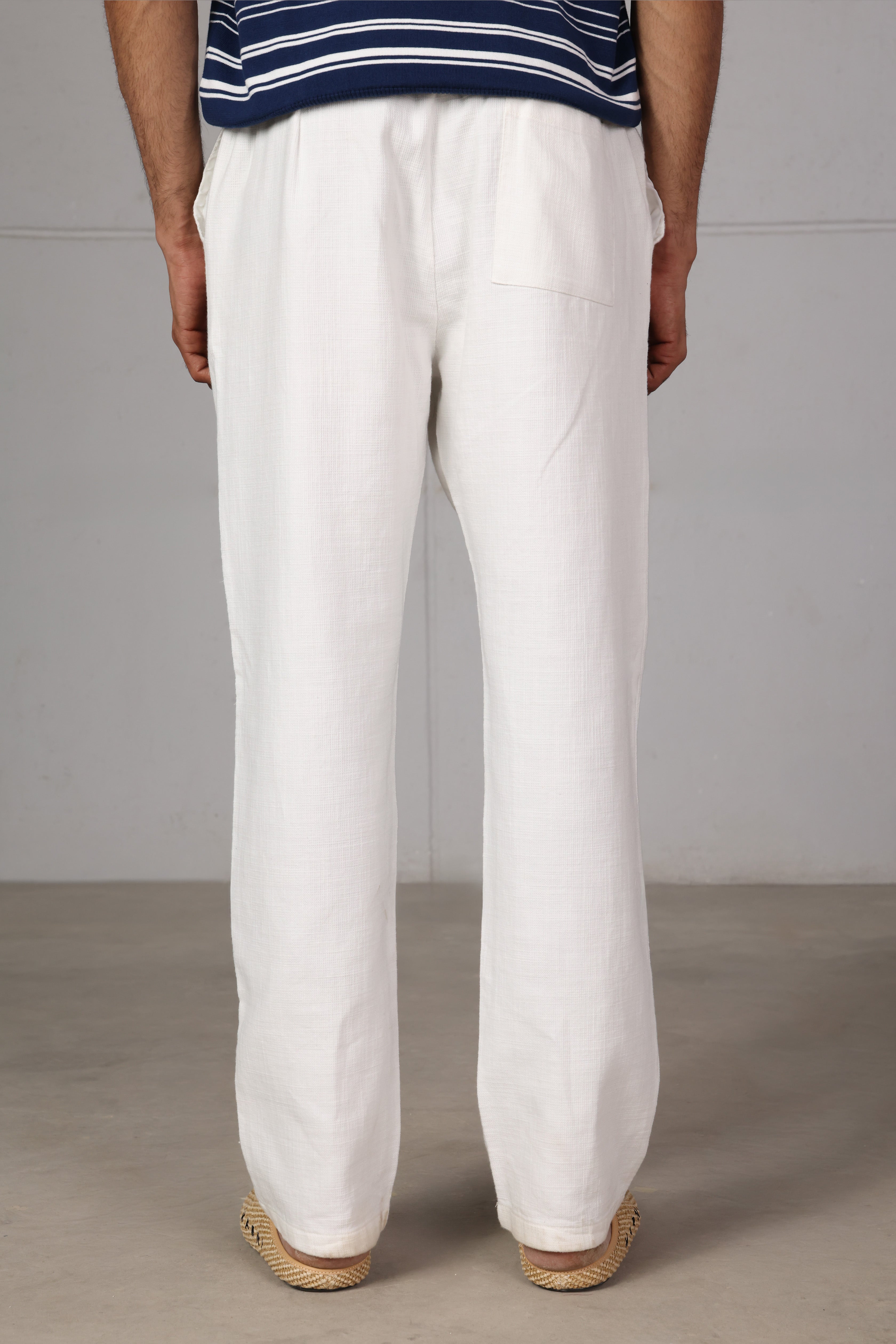 White Regular-fit Trousers