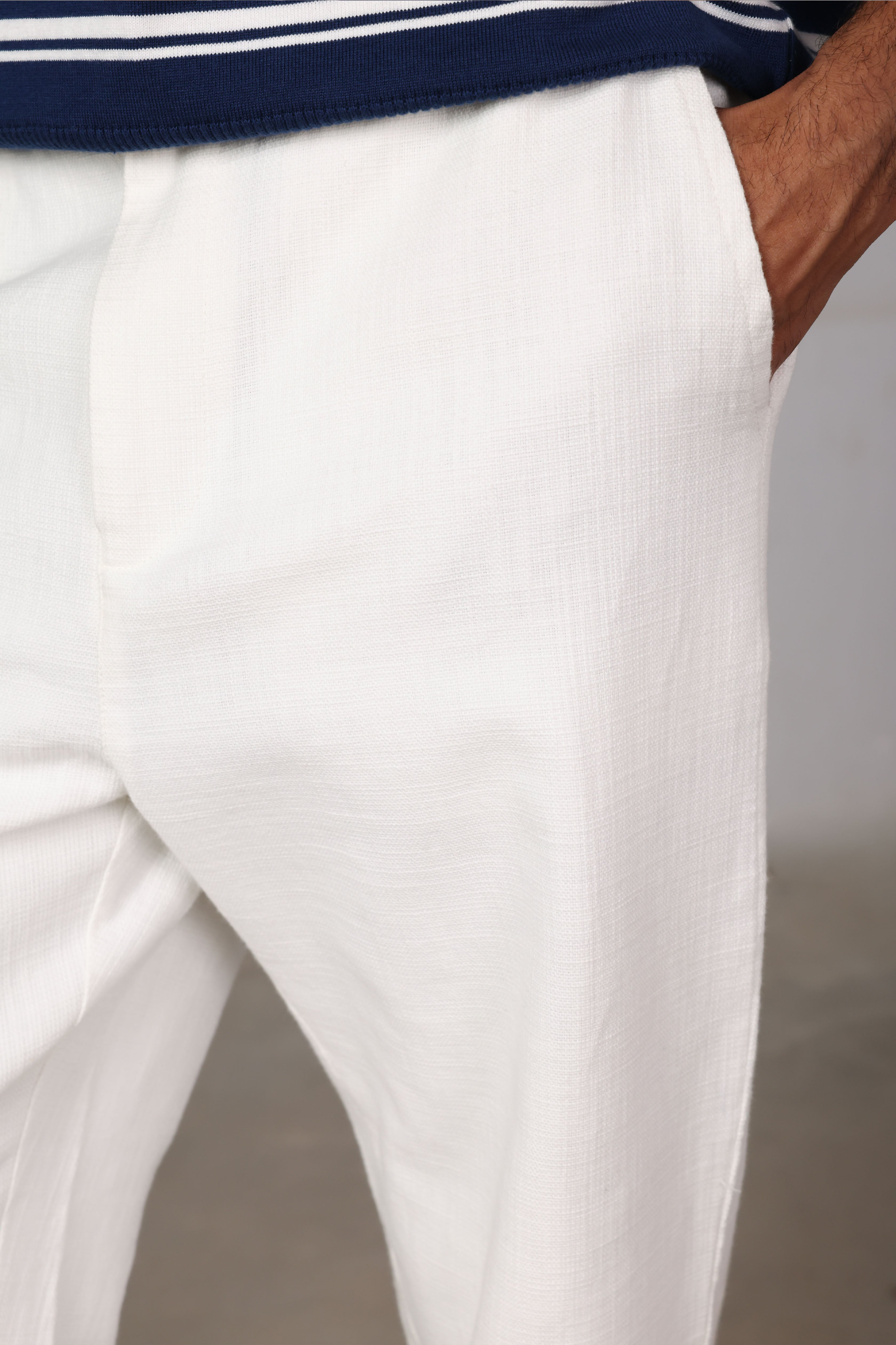 White Regular-fit Trousers
