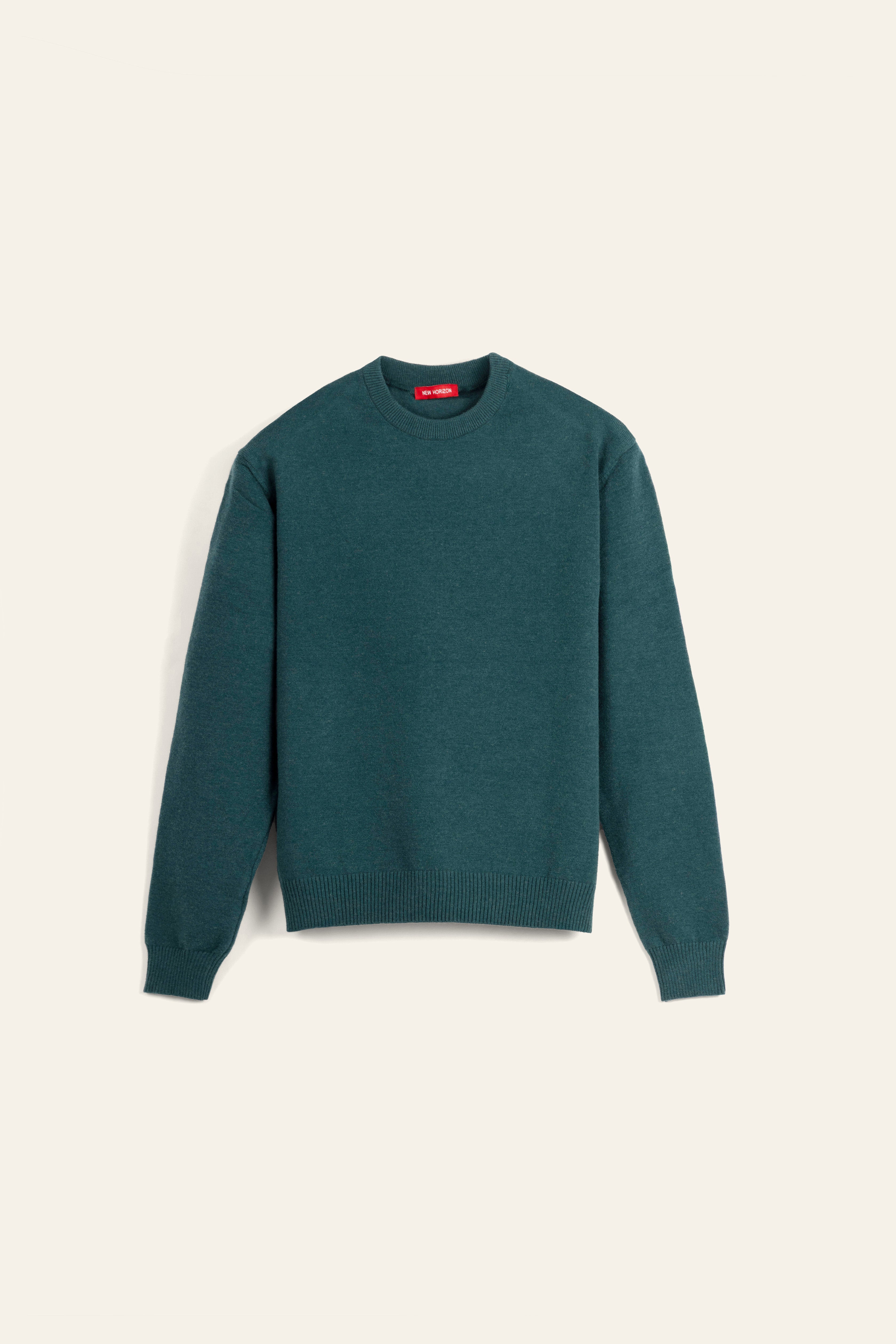 Wool Knitted Sweater - Deep Teal