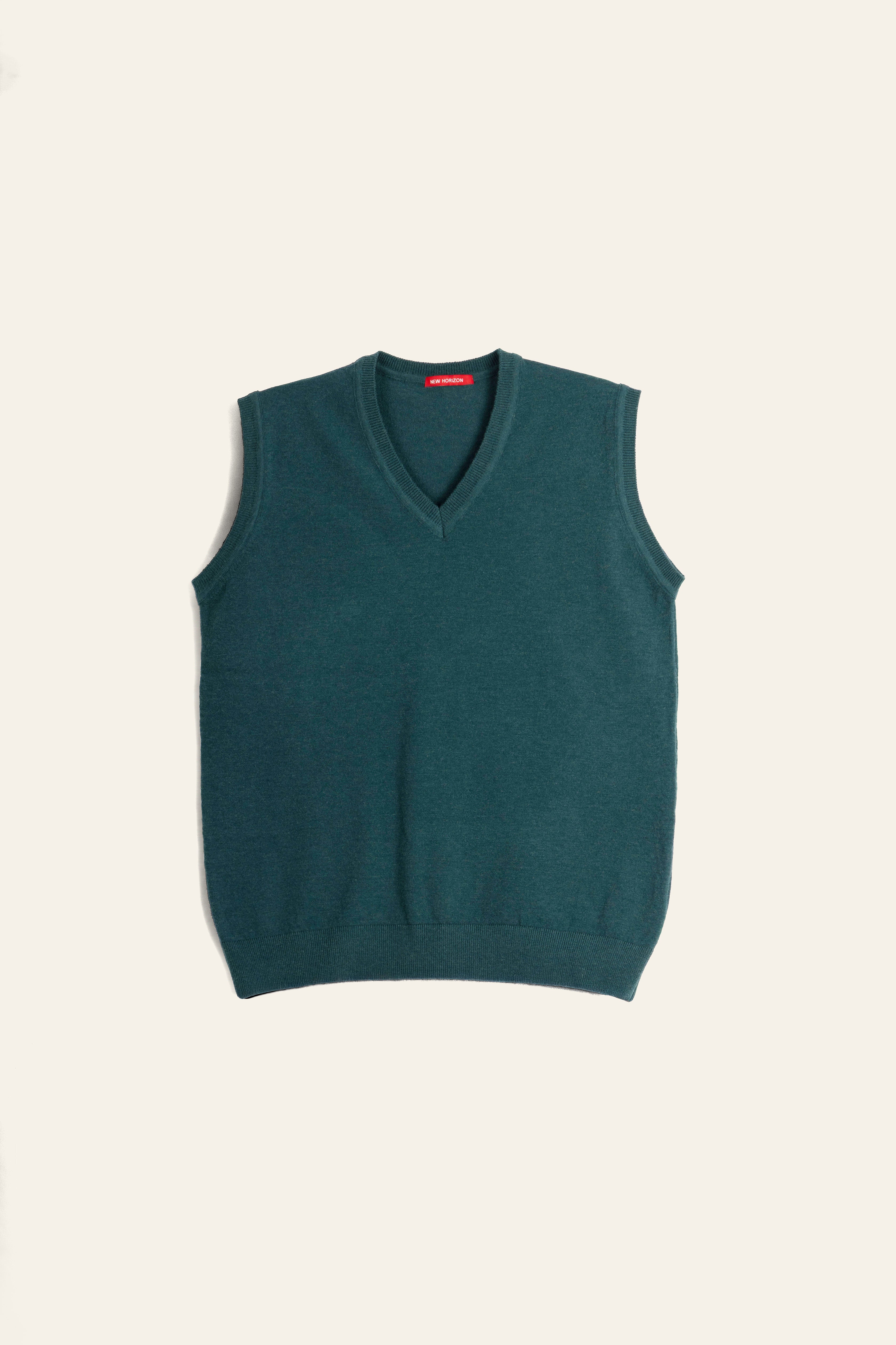 Wool Knitted Vest - Deep Teal