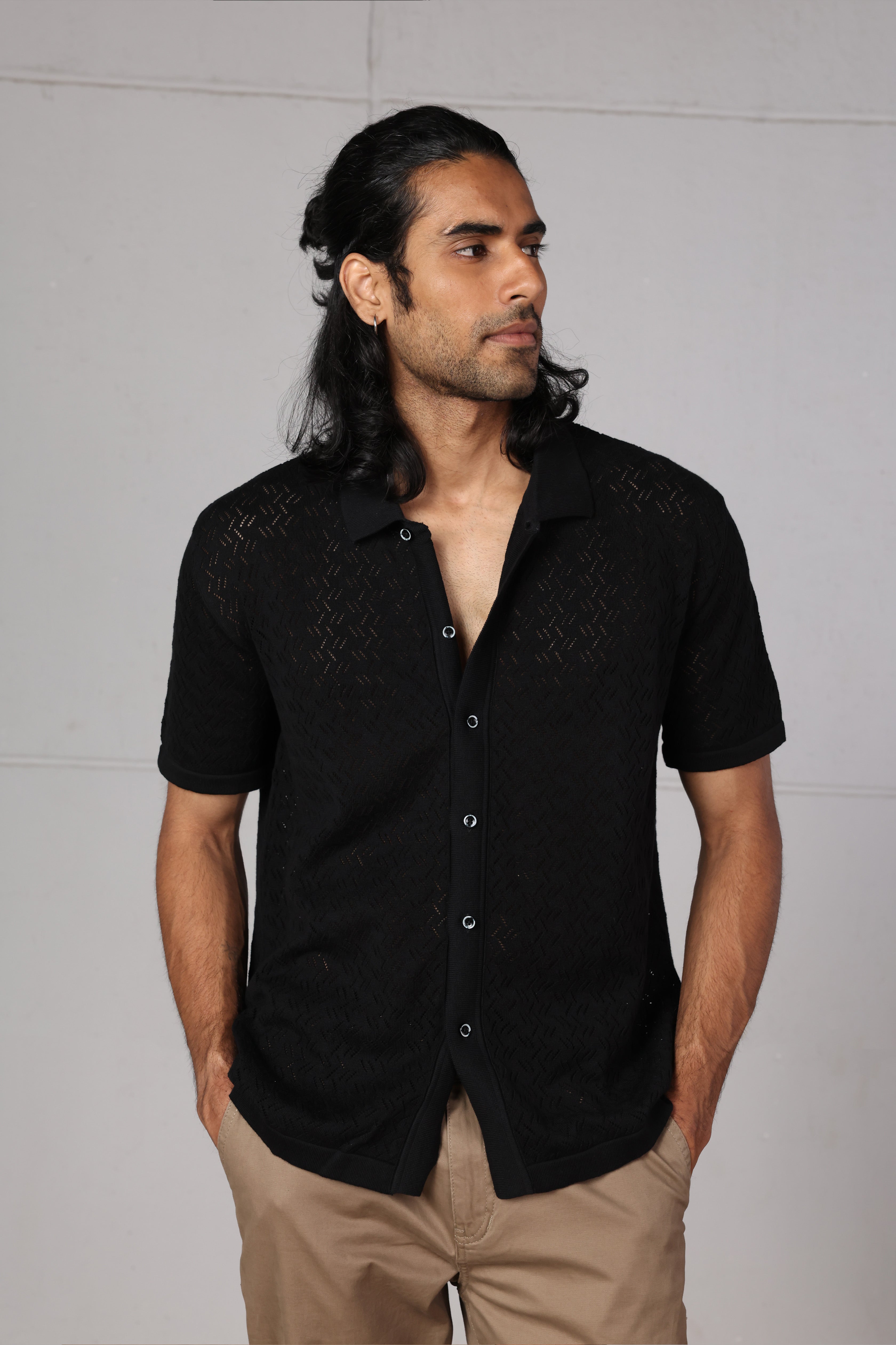 Black Diamond Knitted Shirt