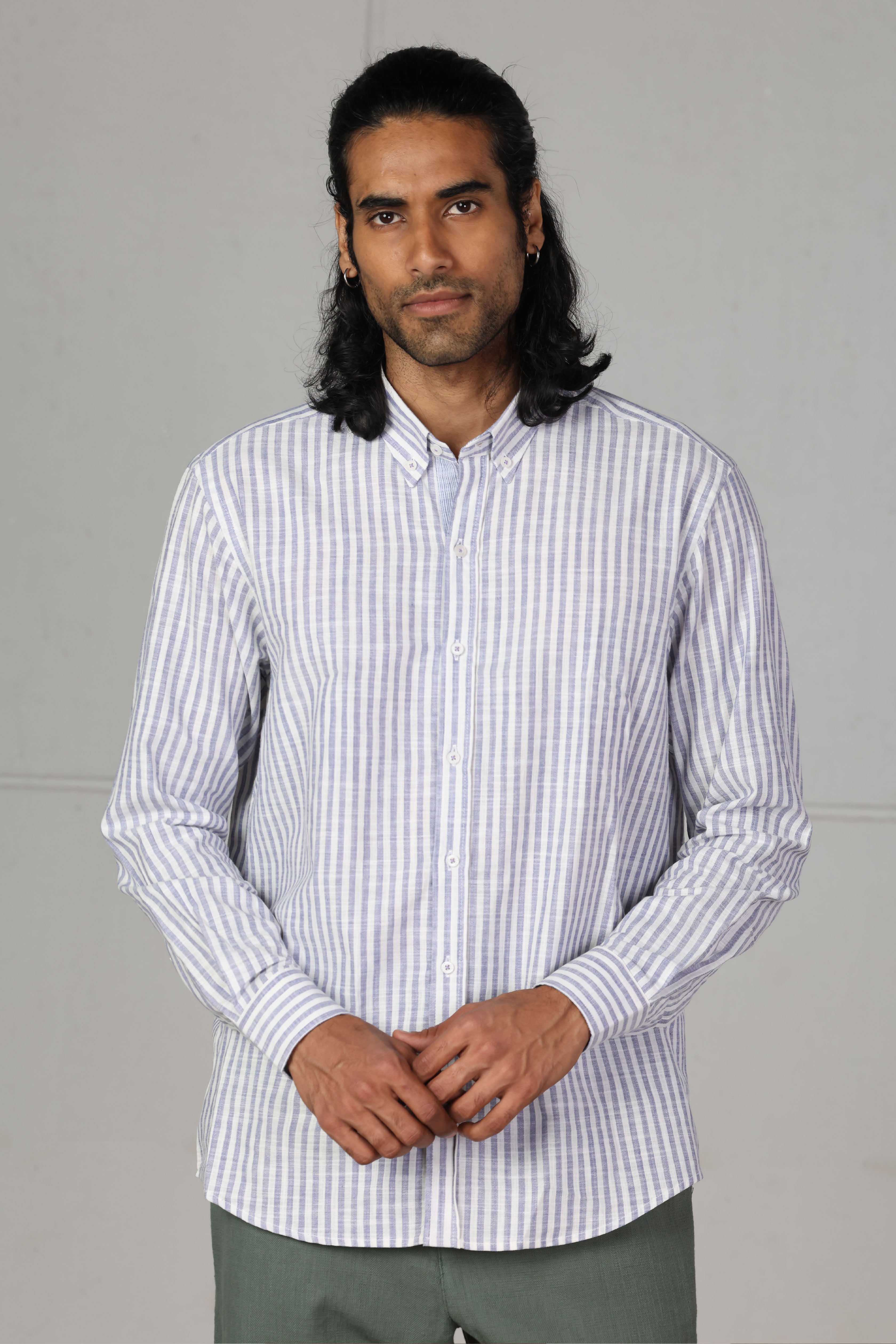 Dark Navy Light Weave Cotton Shirt