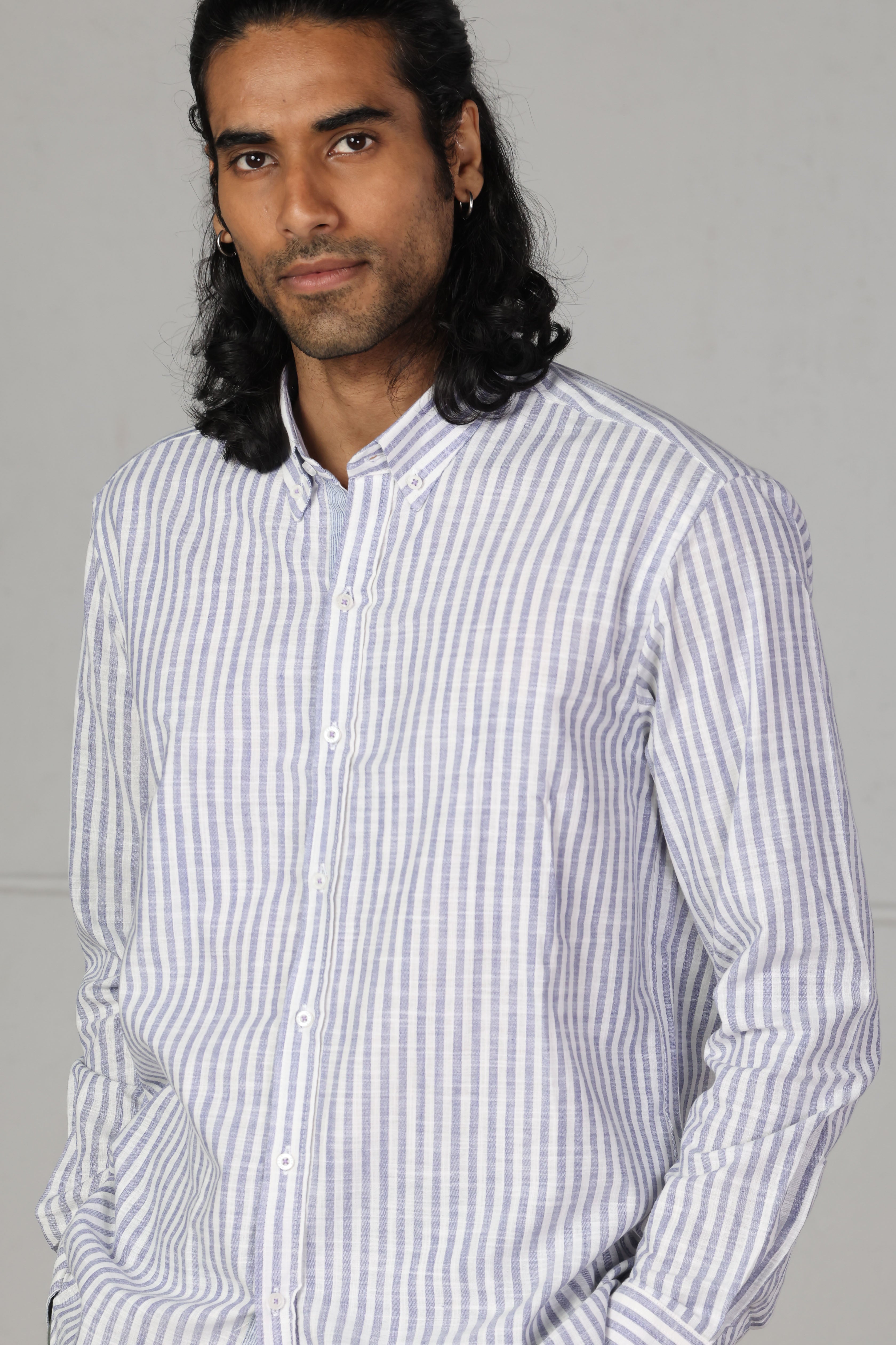 Dark Navy Light Weave Cotton Shirt