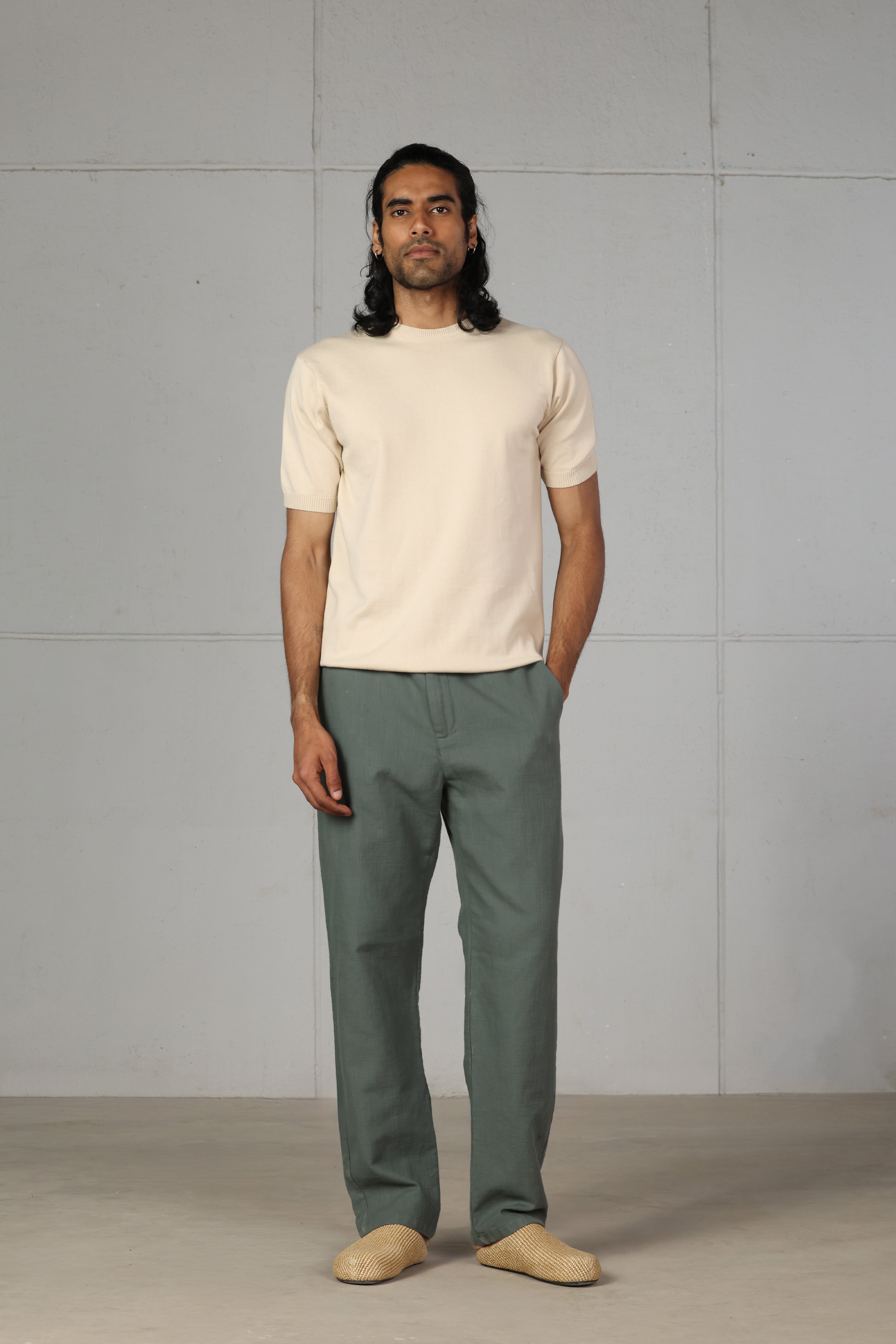 Olive Regular-fit Trousers