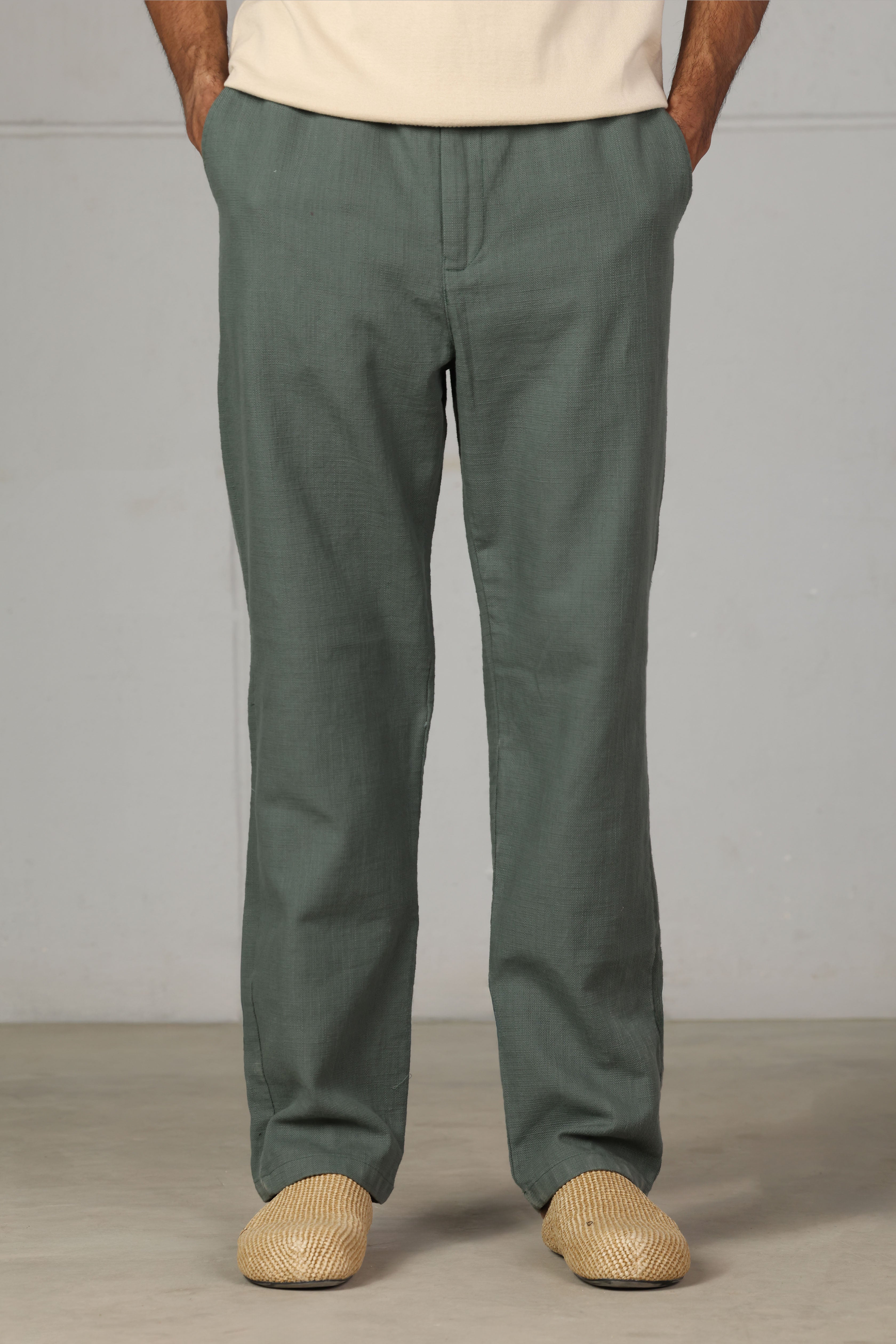 Olive Regular-fit Trousers