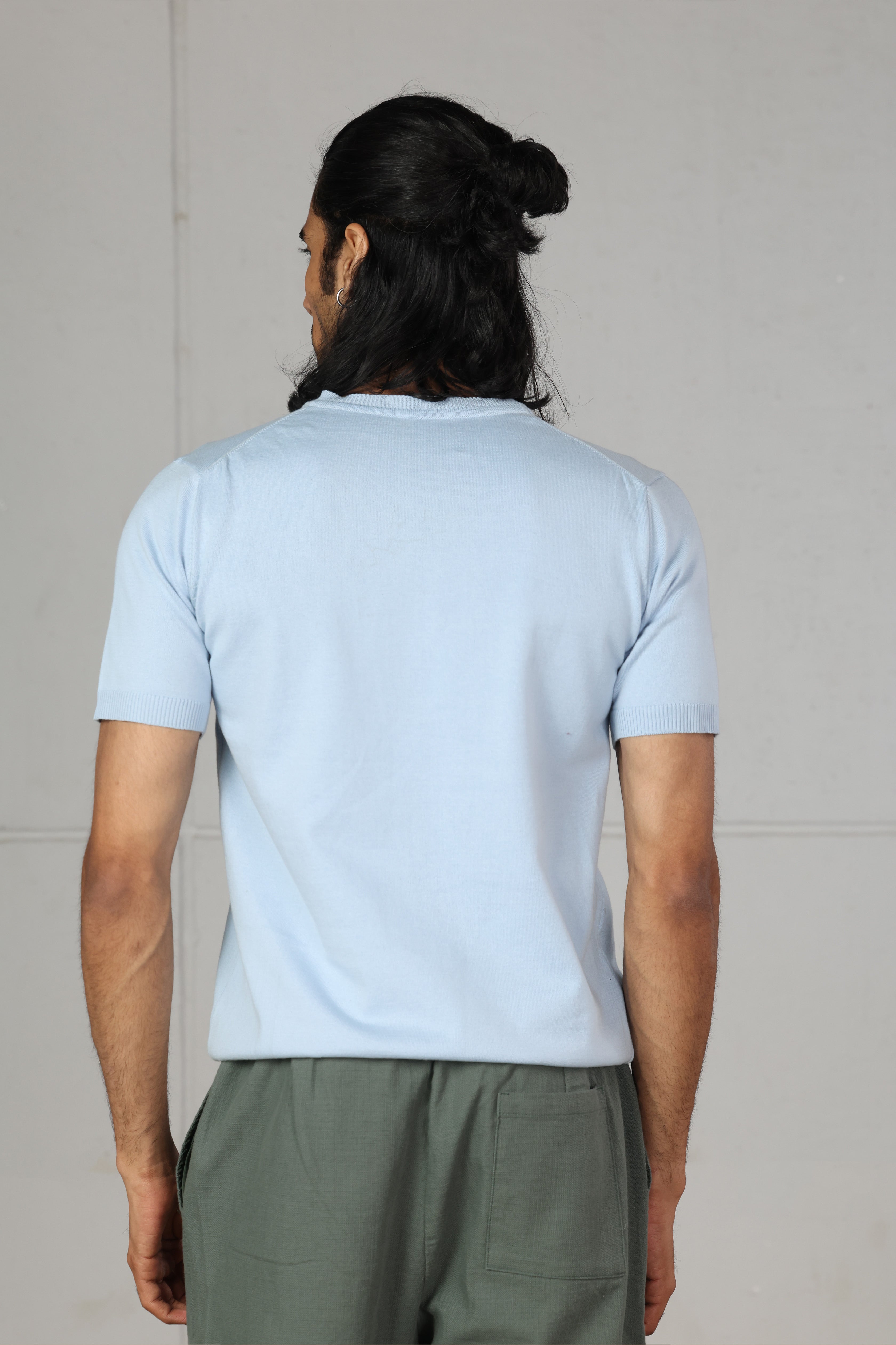 Baby Blue Knit T-Shirt