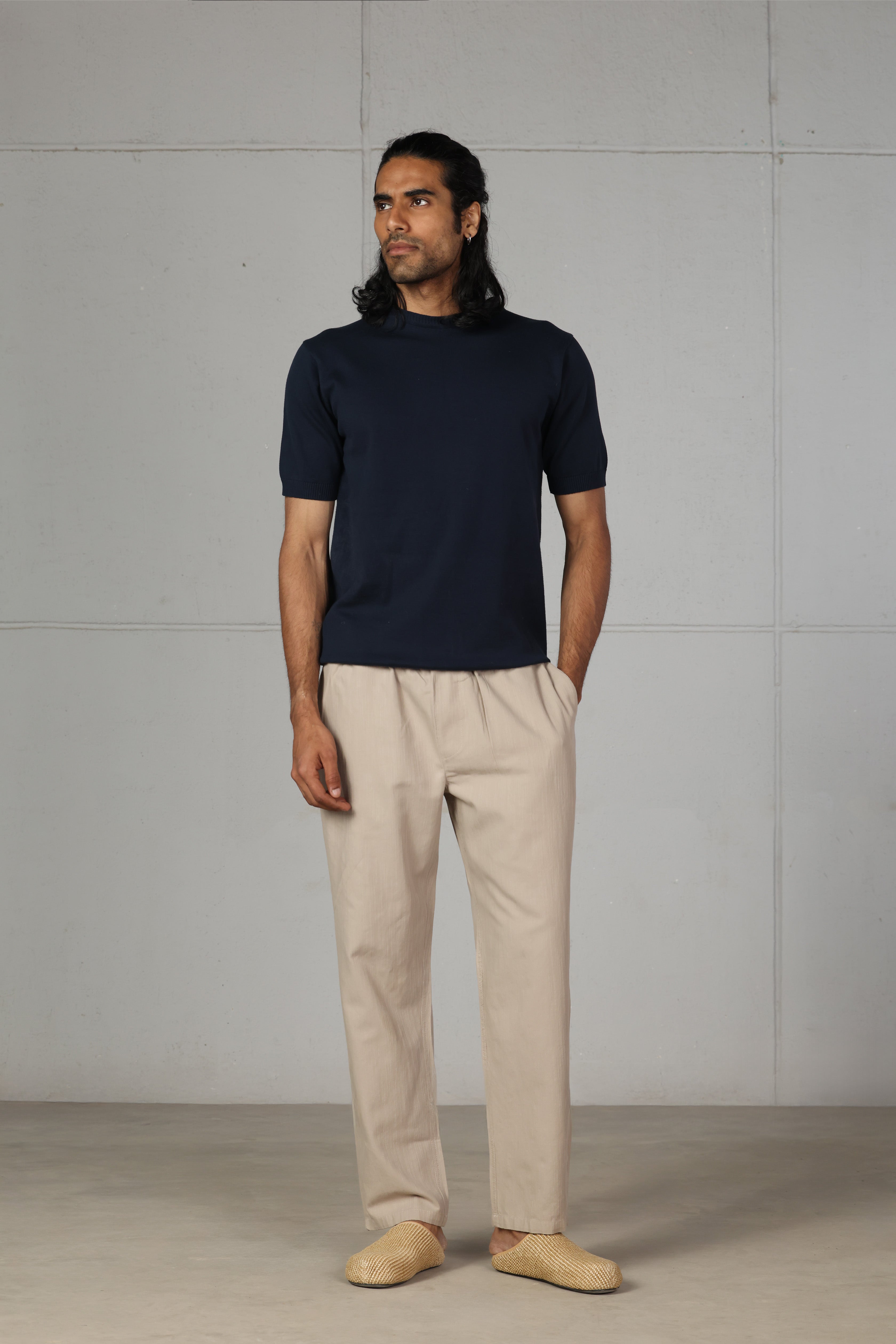 Navy Knit T-Shirt
