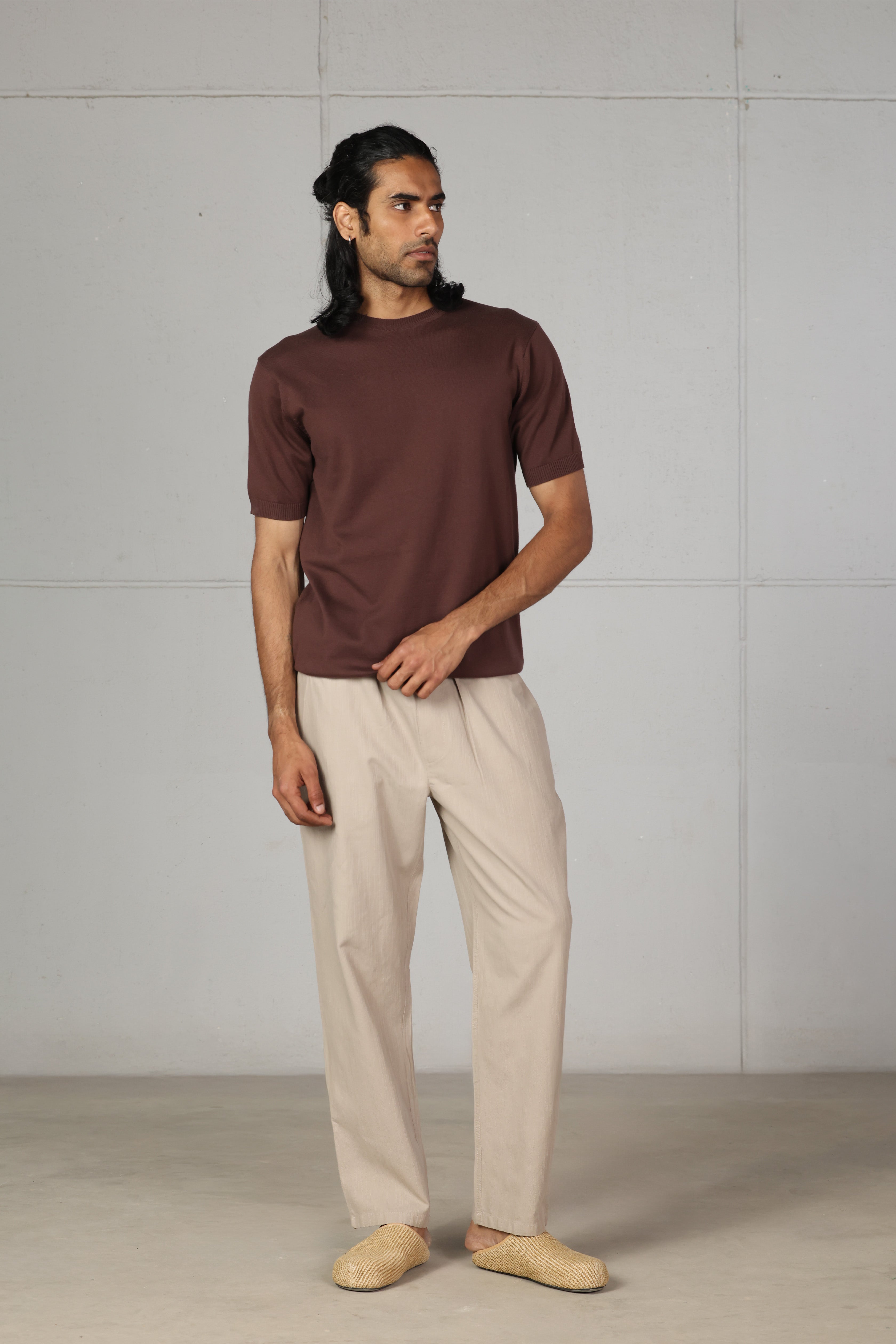 Brown Knit T-Shirt