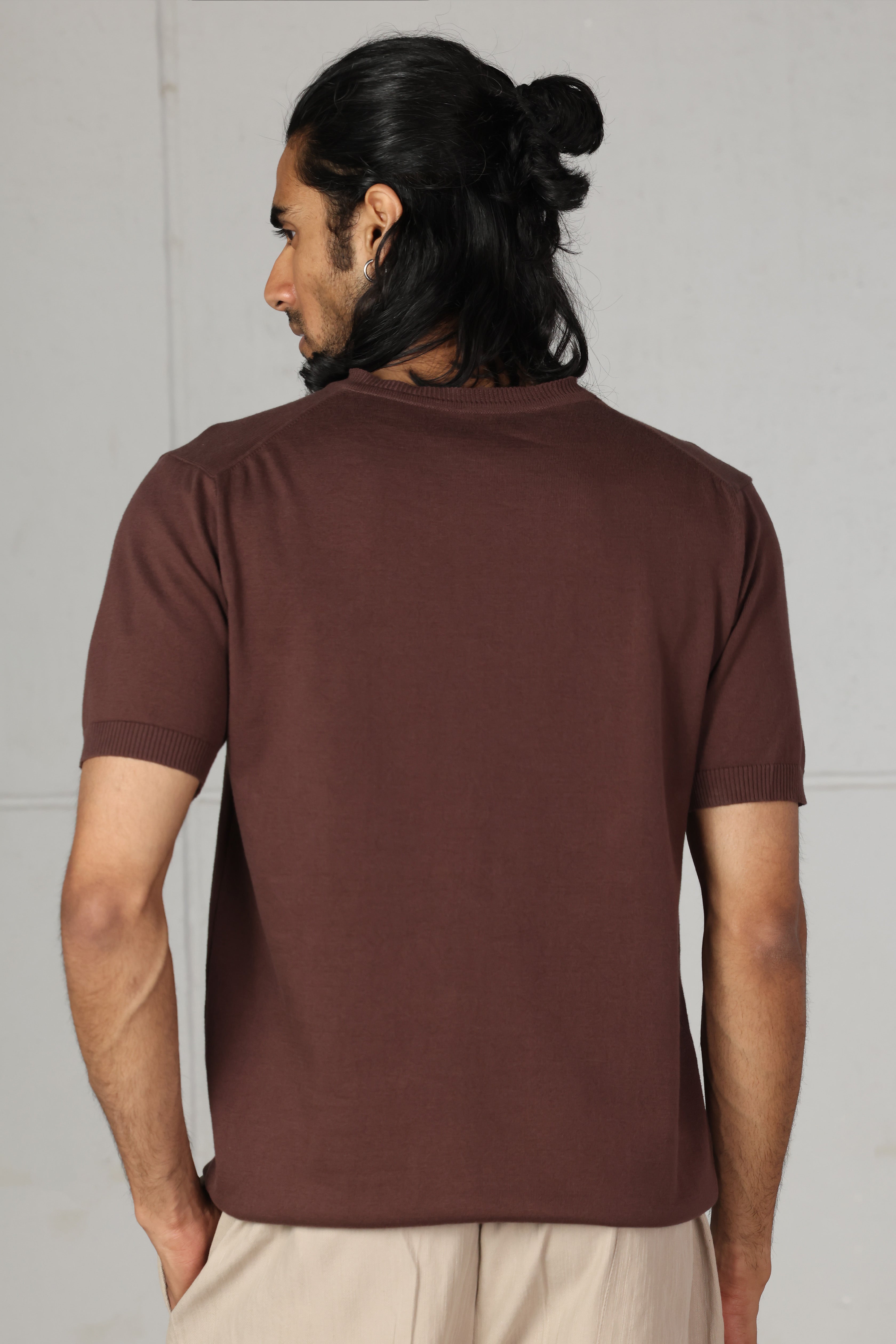 Brown Knit T-Shirt