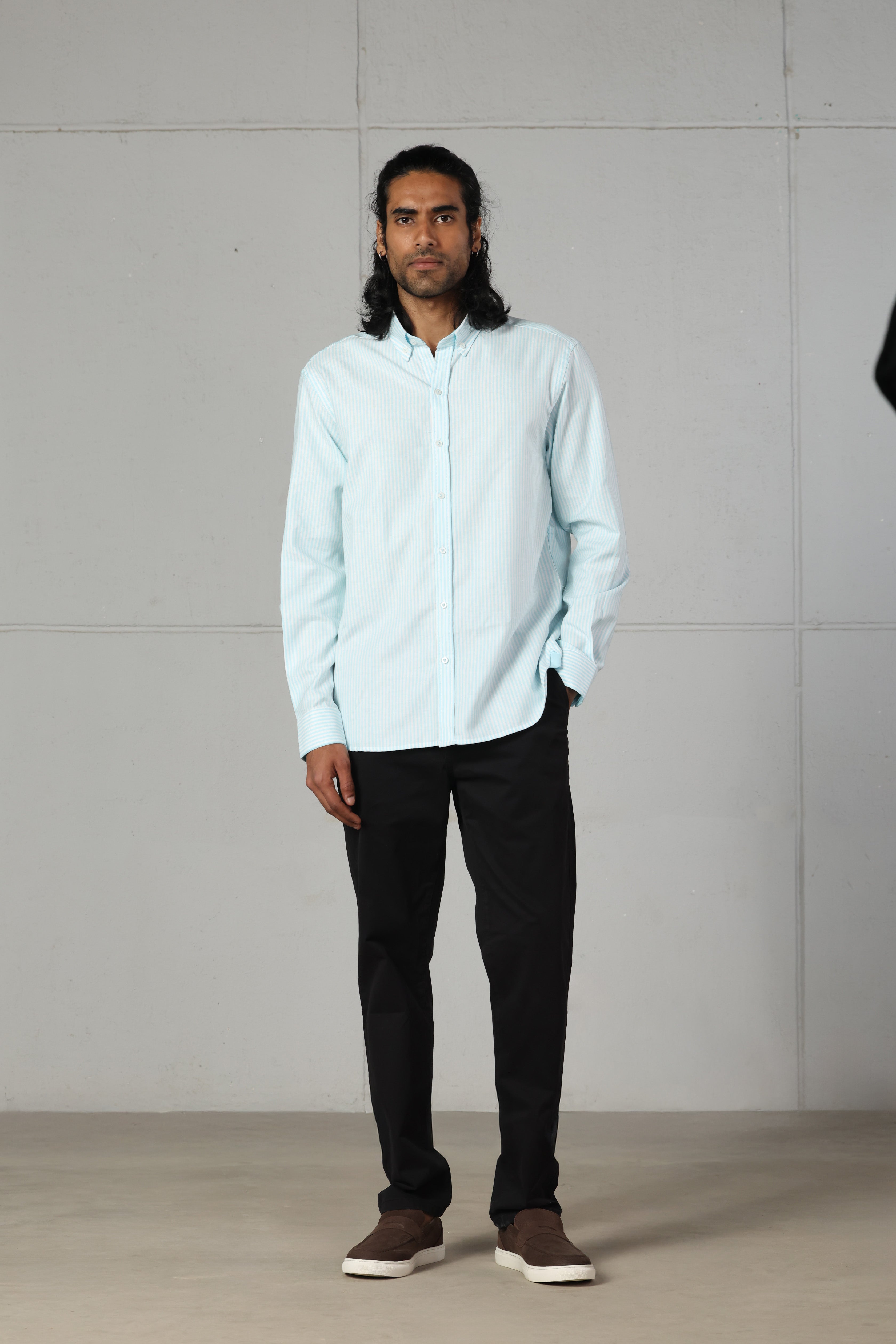 Aqua Light Weave Cotton Shirt