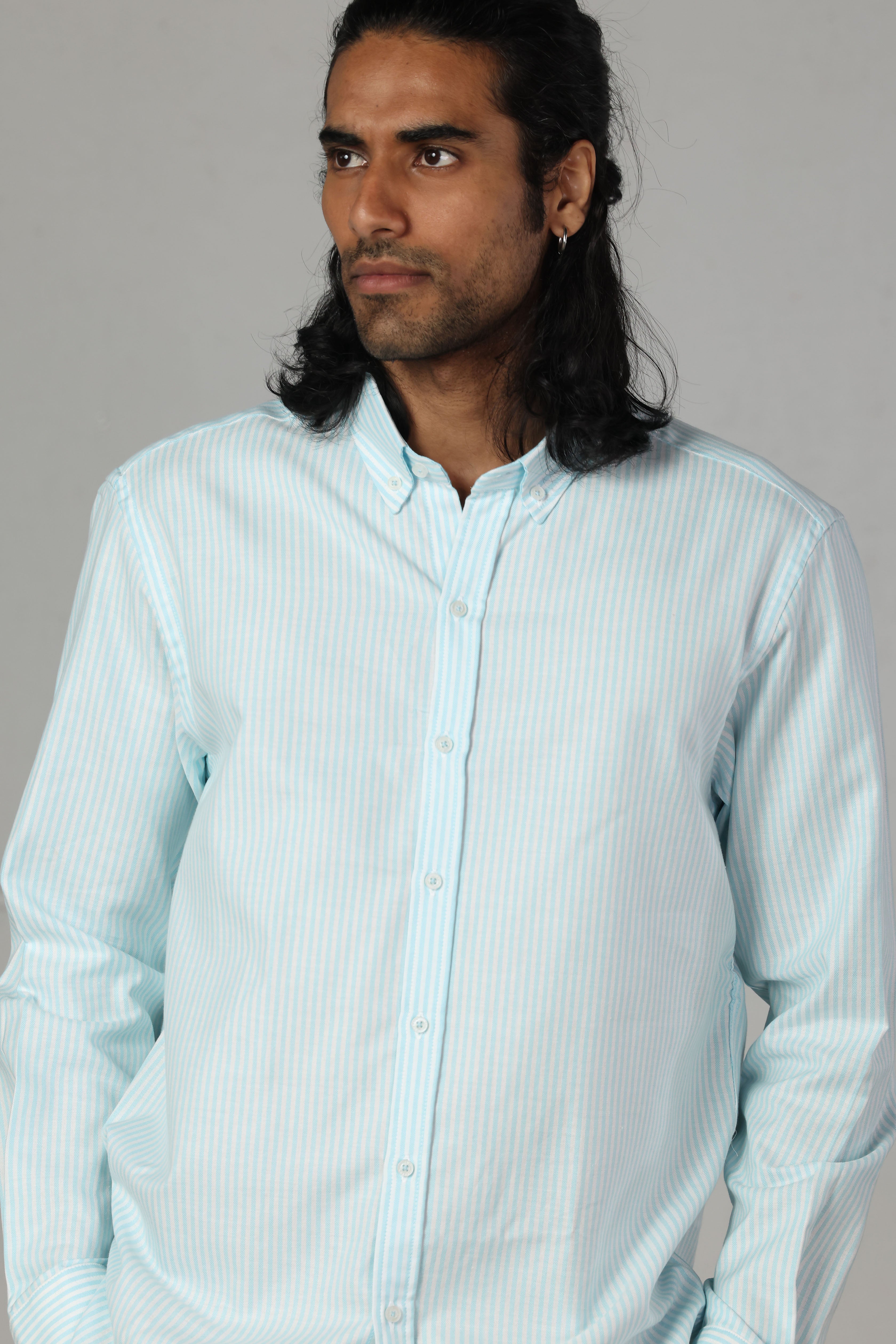 Aqua Light Weave Cotton Shirt