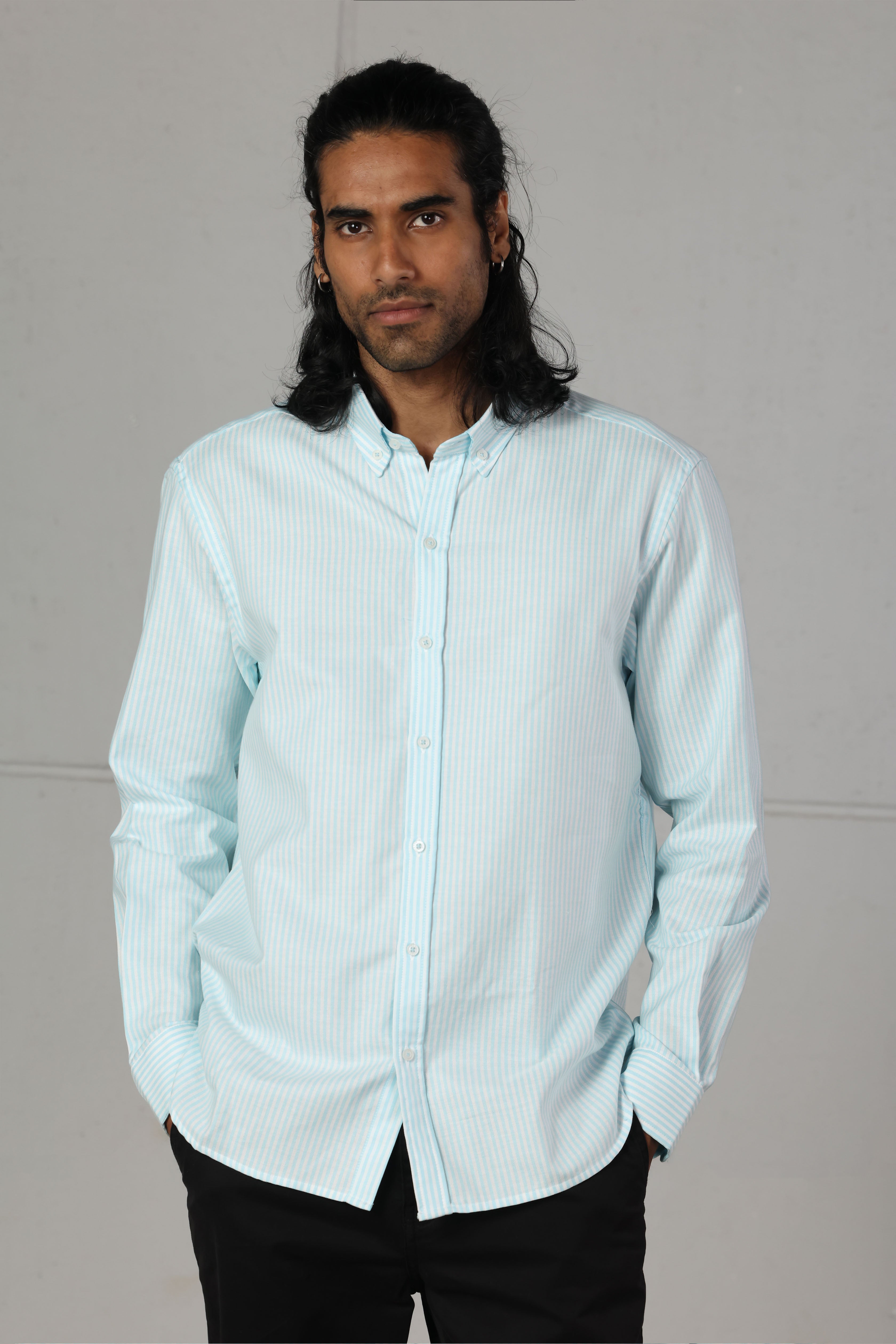 Aqua Light Weave Cotton Shirt
