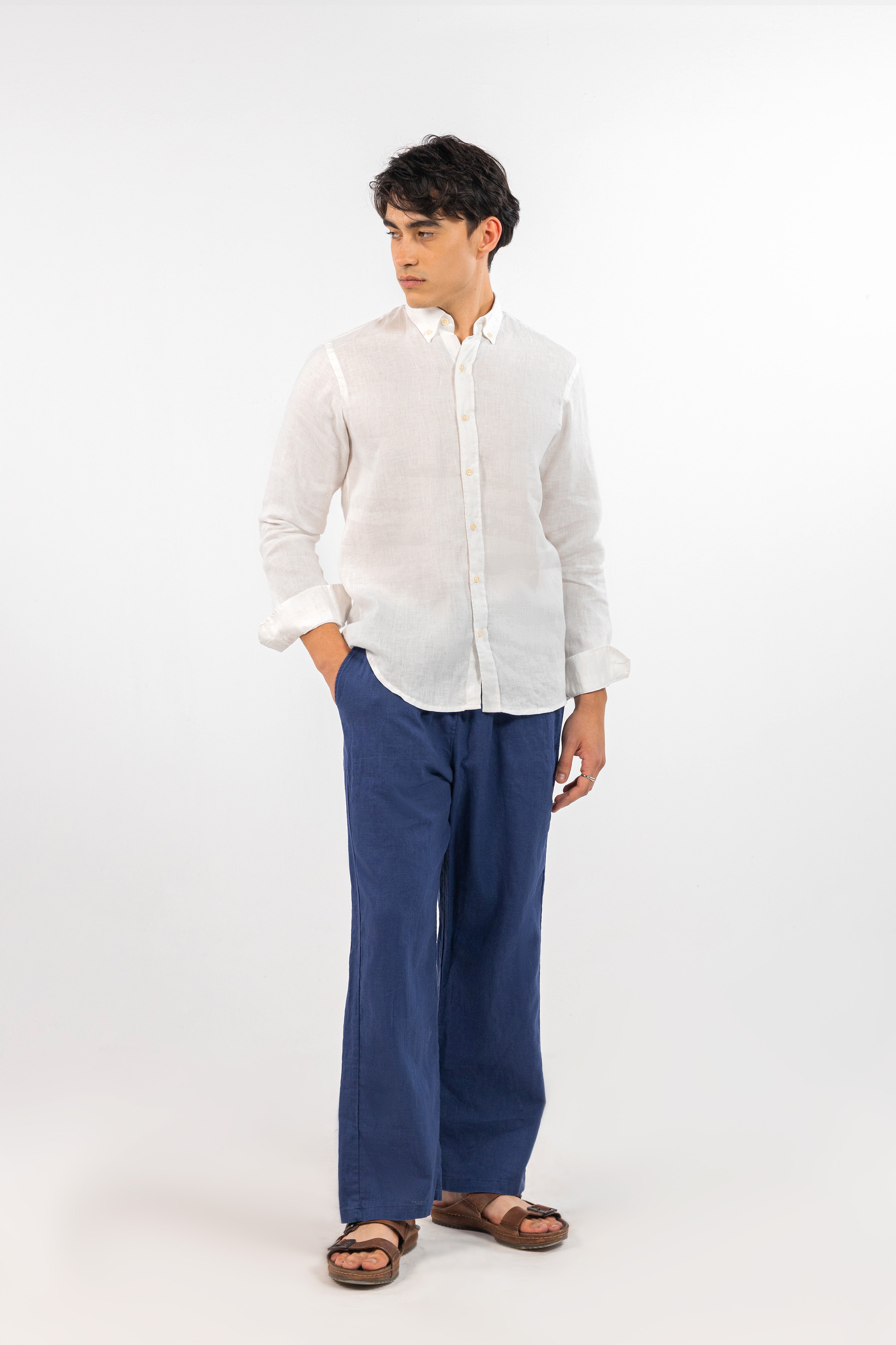 White Pure Linen Shirt