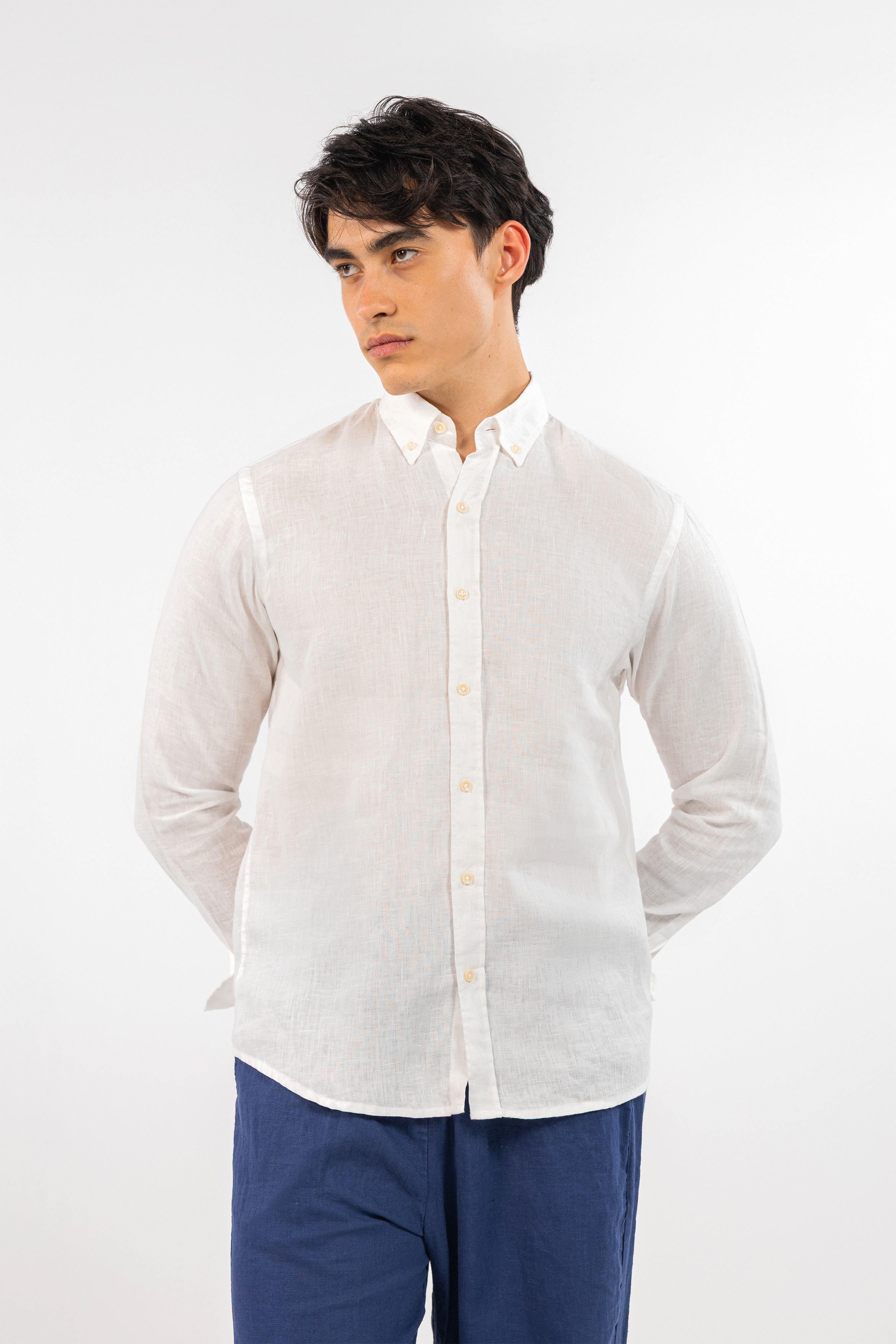 White Pure Linen Shirt