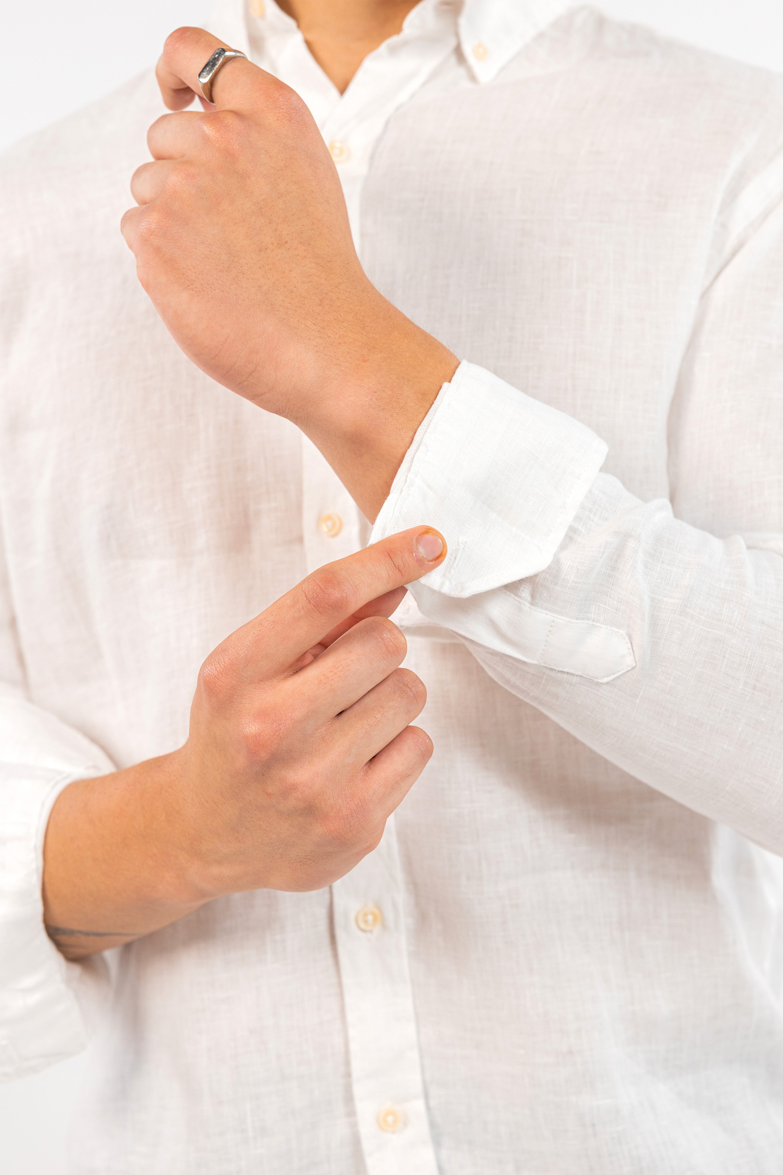 White Pure Linen Shirt