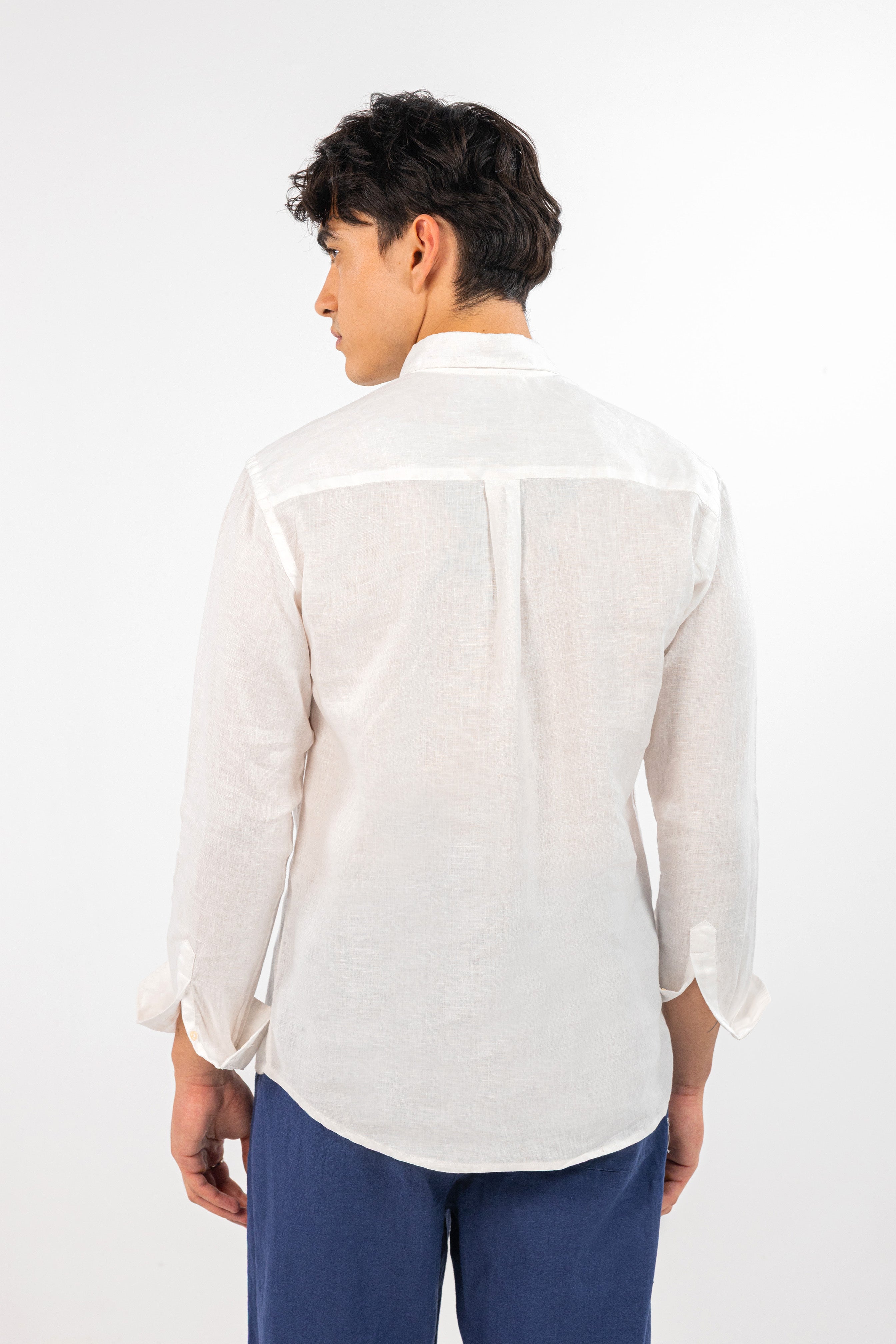 White Pure Linen Shirt