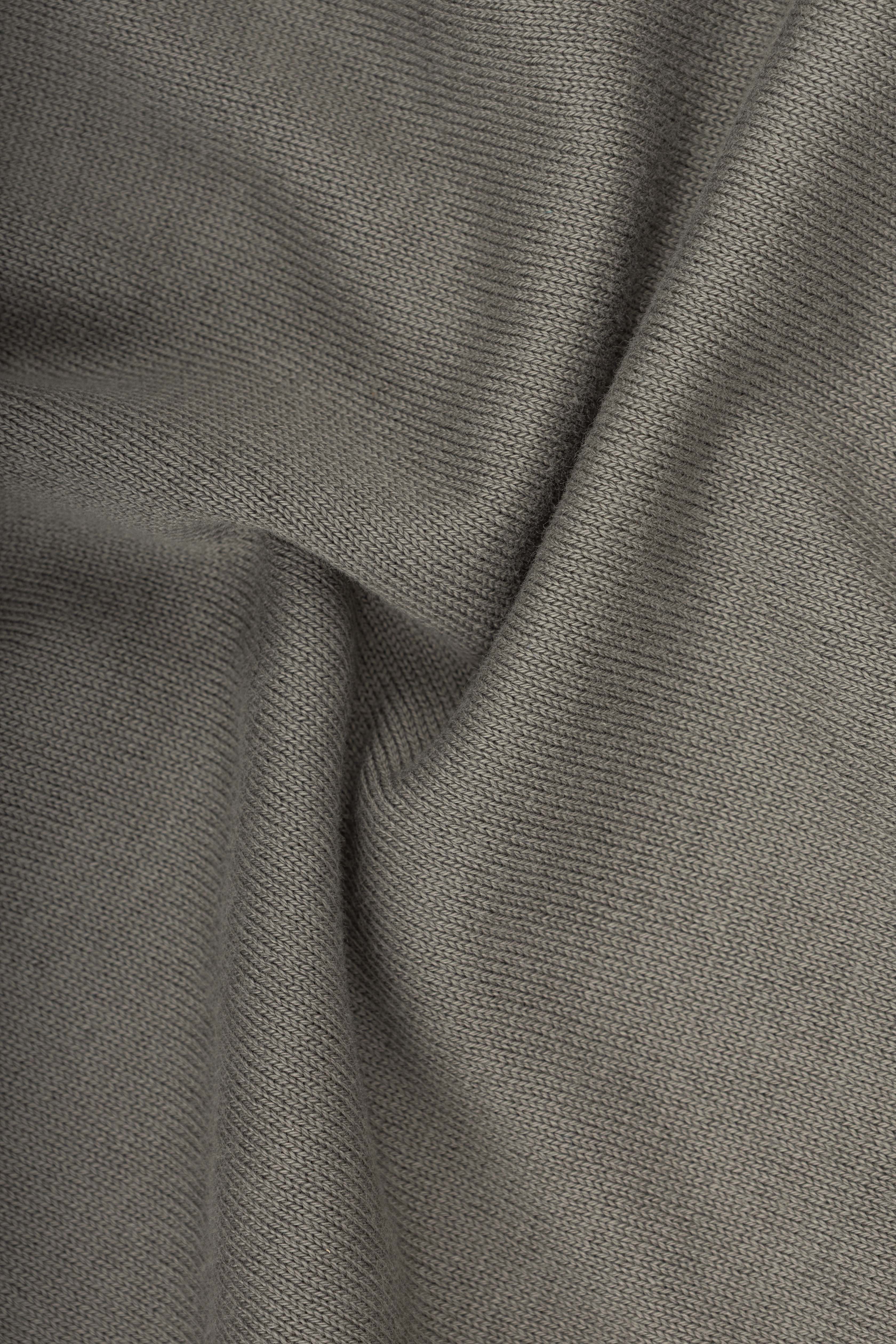Olive V-Neck Knitted Polo