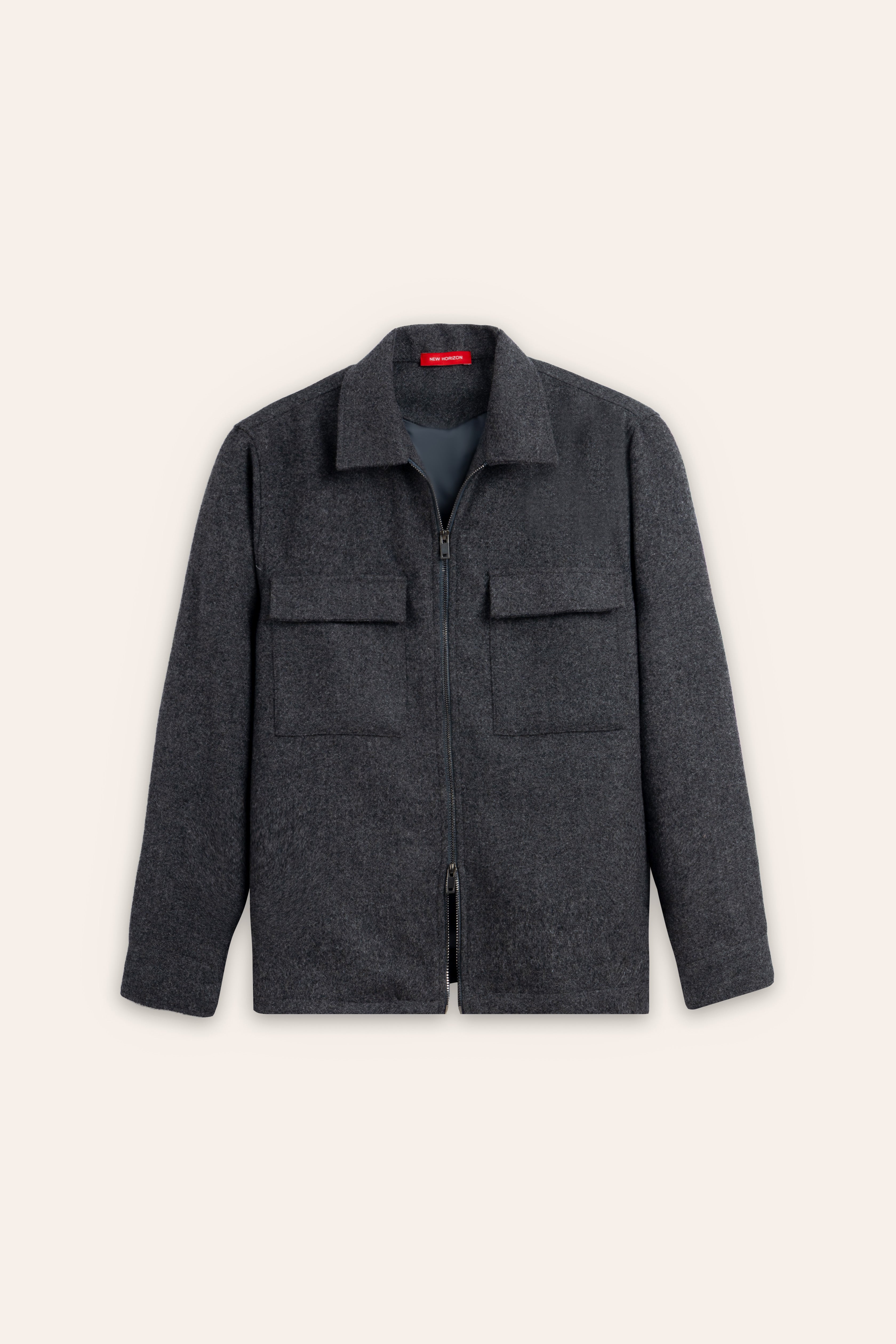 Anthracite Wool Padded Jacket
