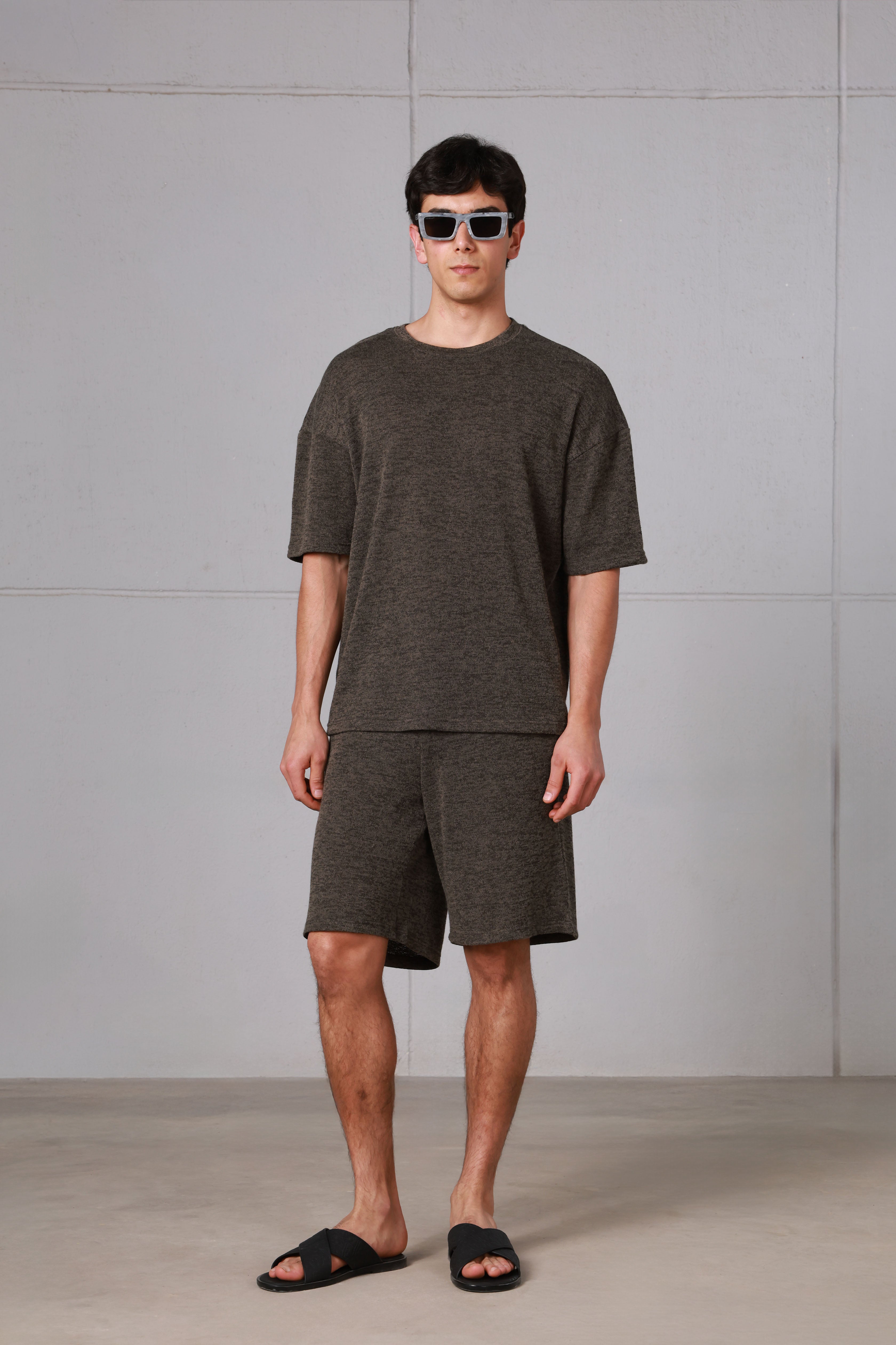 Brown Textured Relaxed Set