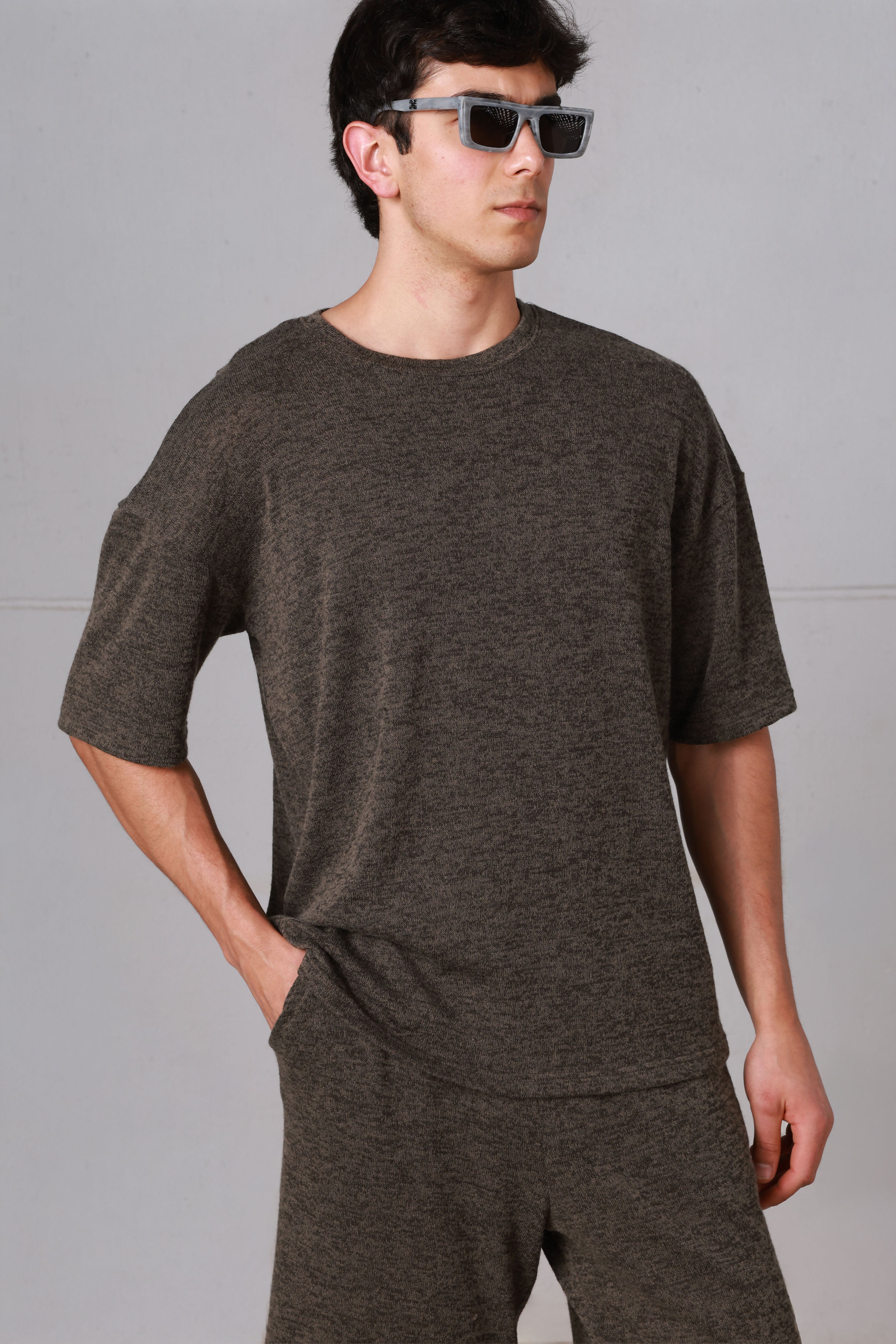 Brown Textured Relaxed Set