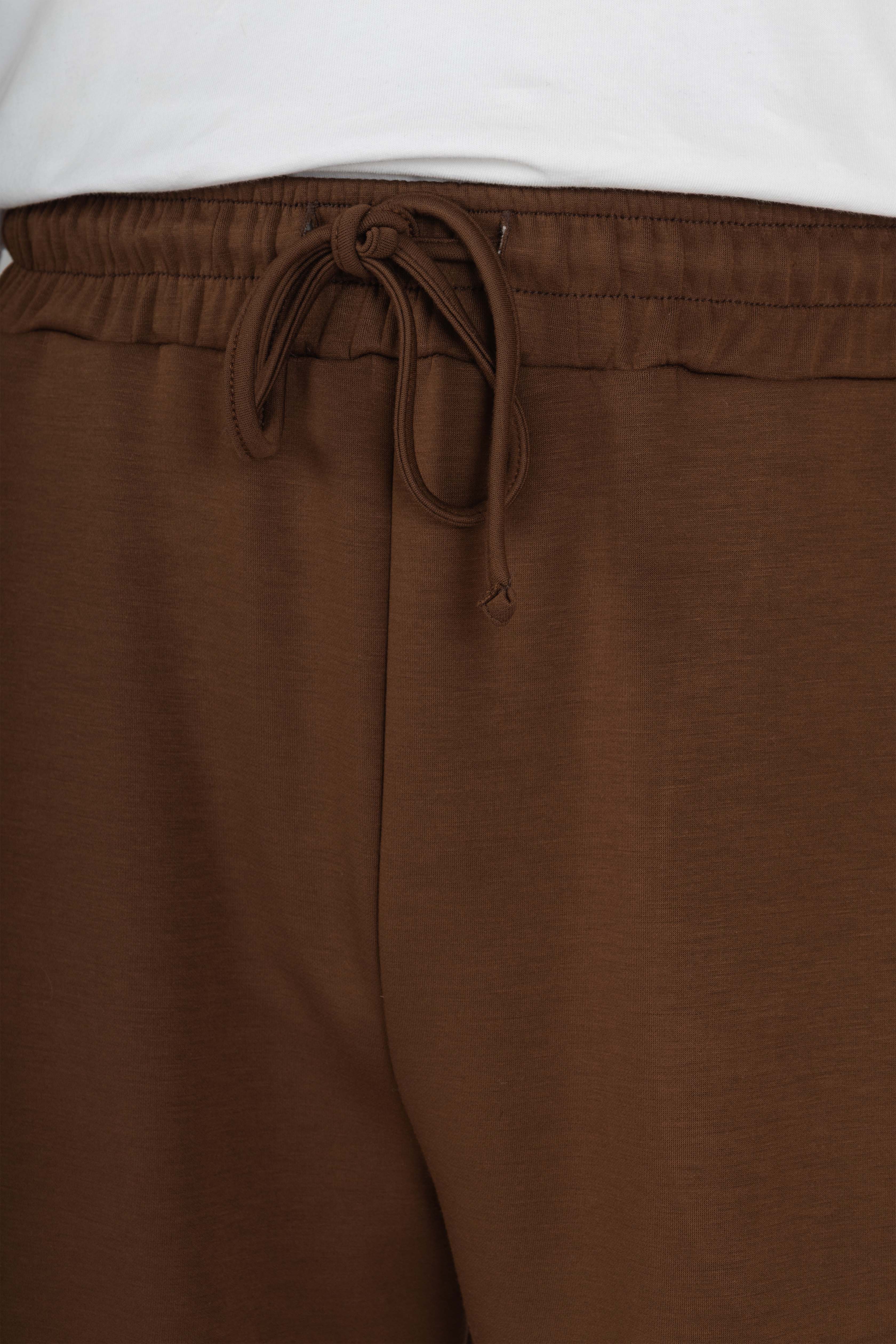 Brown Relaxed Wide-Leg Joggers