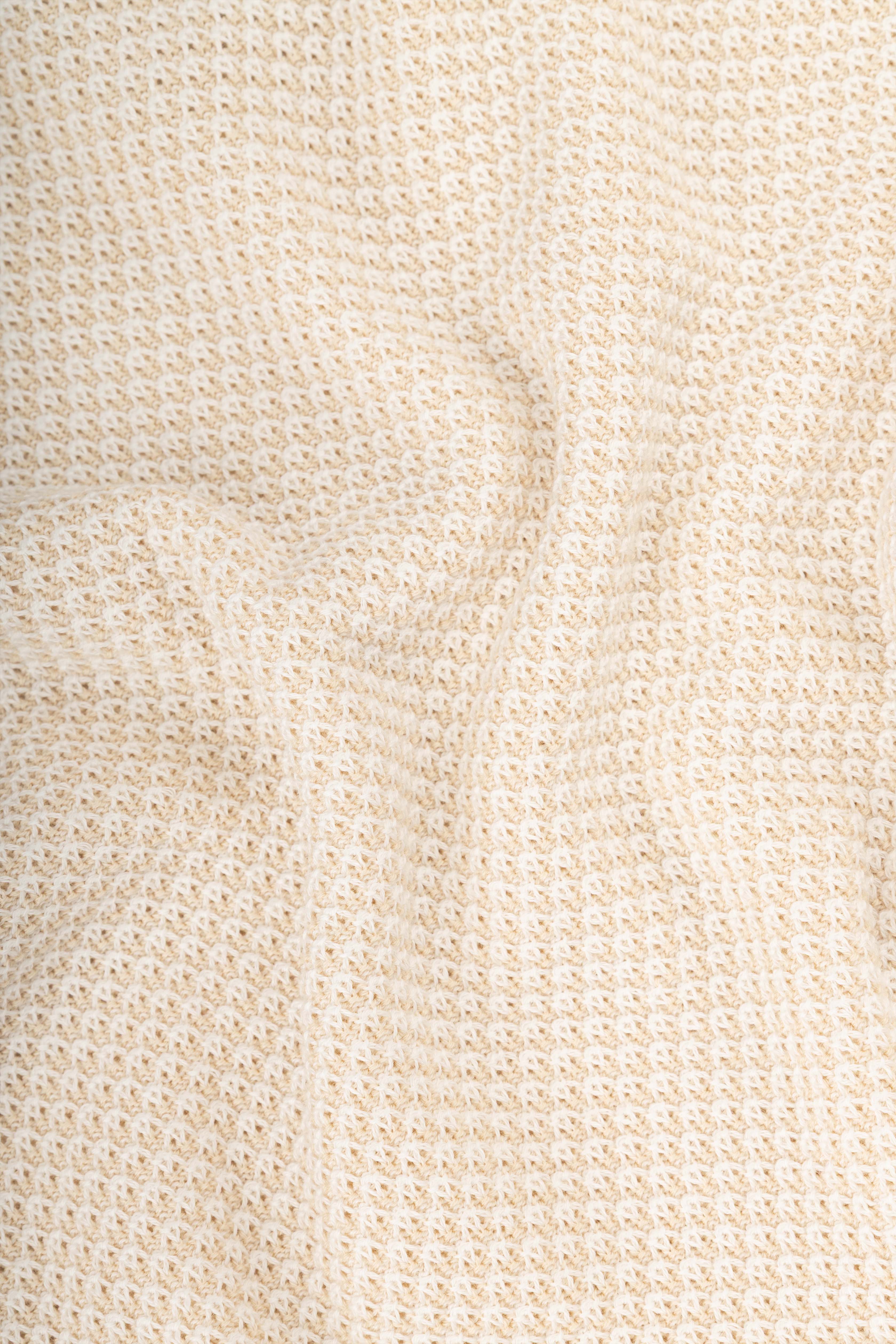 Beige Jacquard Zipped Polo